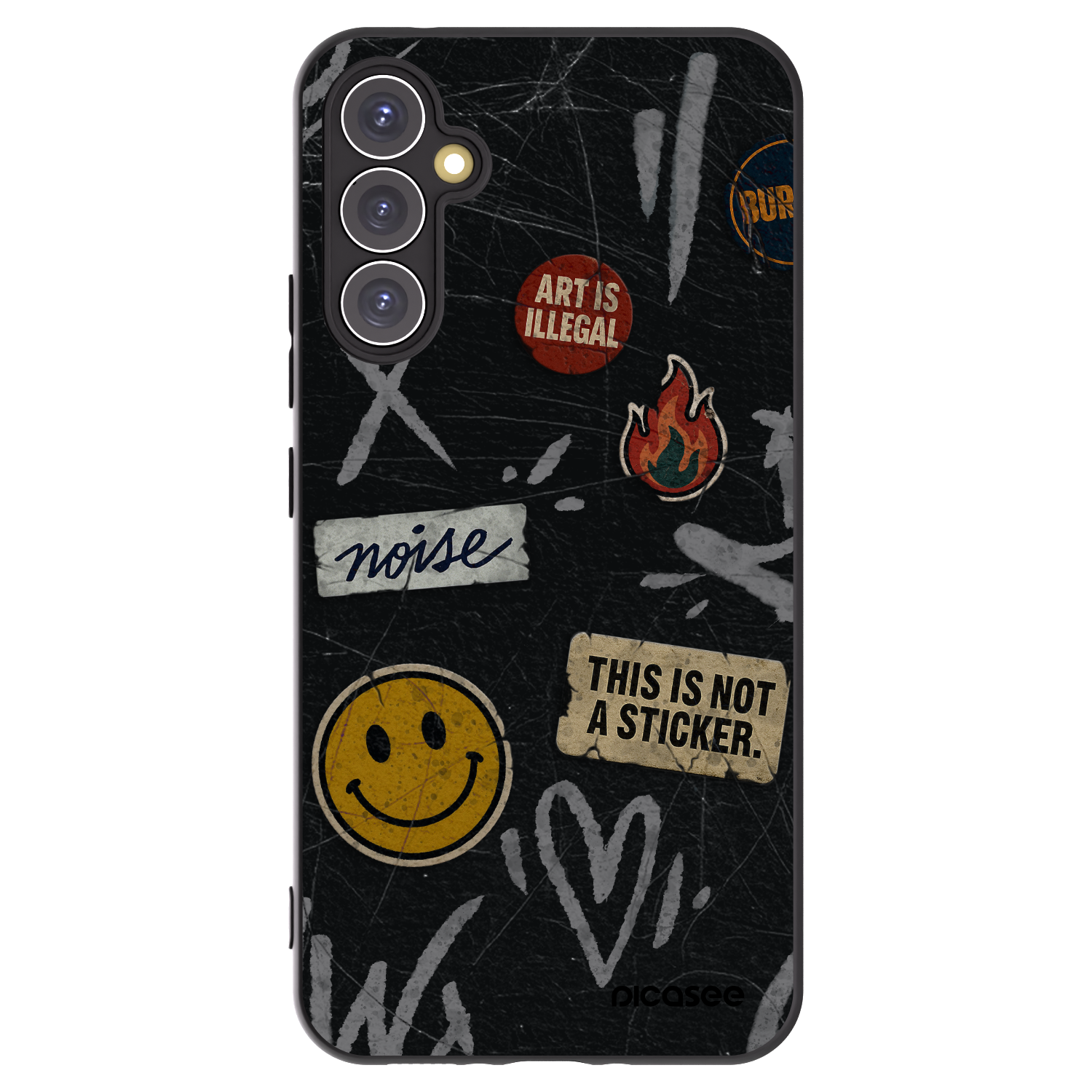 Picasee silikonski črni ovitek za Samsung Galaxy A34 5G A346B - STICKERS x TAGS