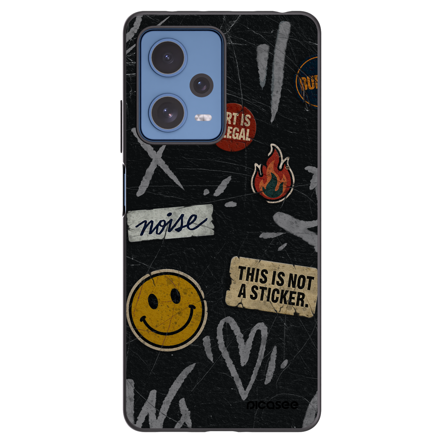 Picasee silikonski črni ovitek za Xiaomi Redmi Note 12 Pro 5G - STICKERS x TAGS