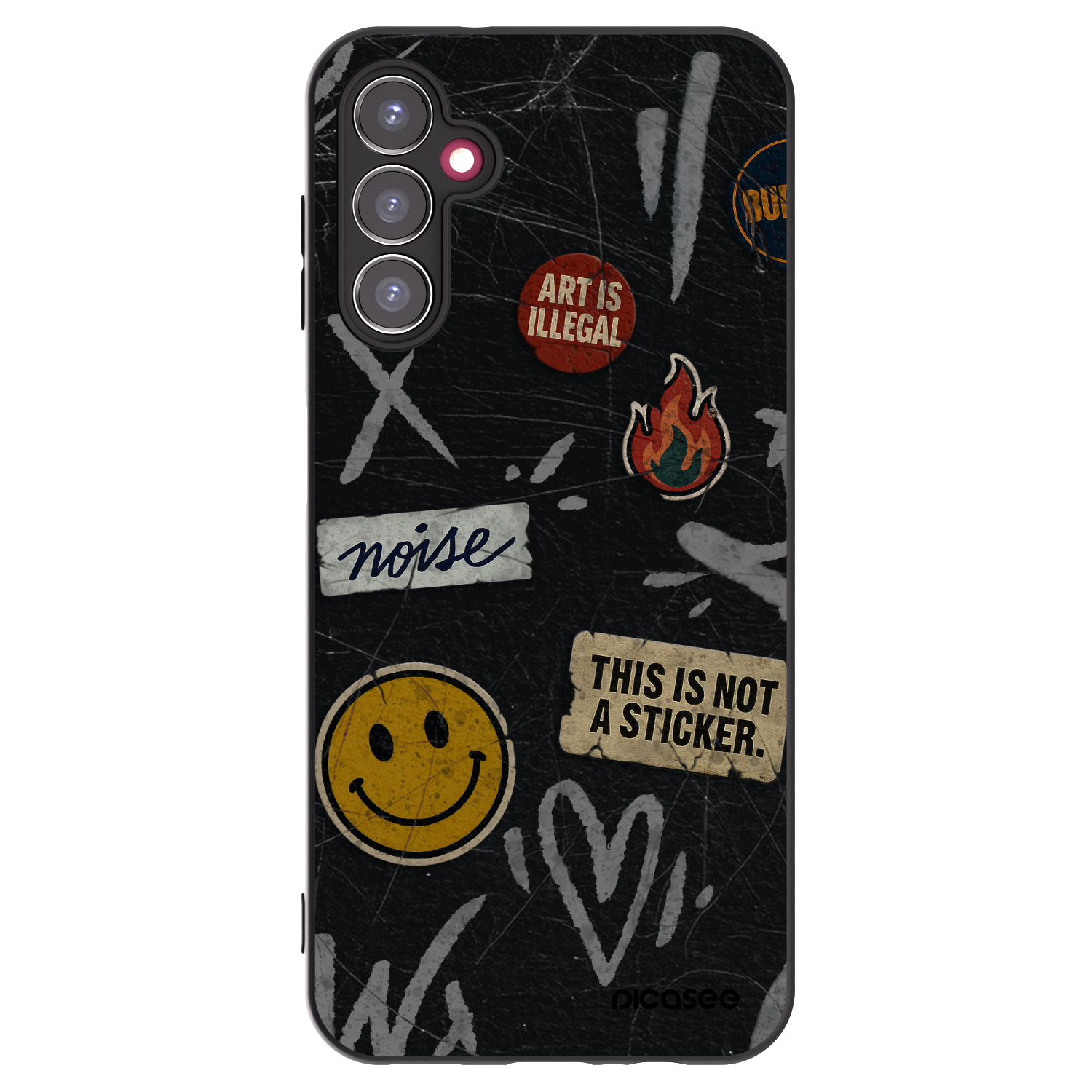 Picasee silikonski črni ovitek za Samsung Galaxy A14 4G A145R - STICKERS x TAGS