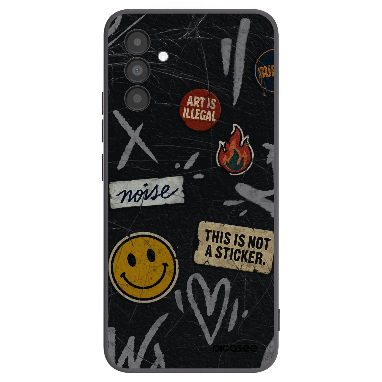 Picasee silikonski črni ovitek za Samsung Galaxy A04s A047F - STICKERS x TAGS