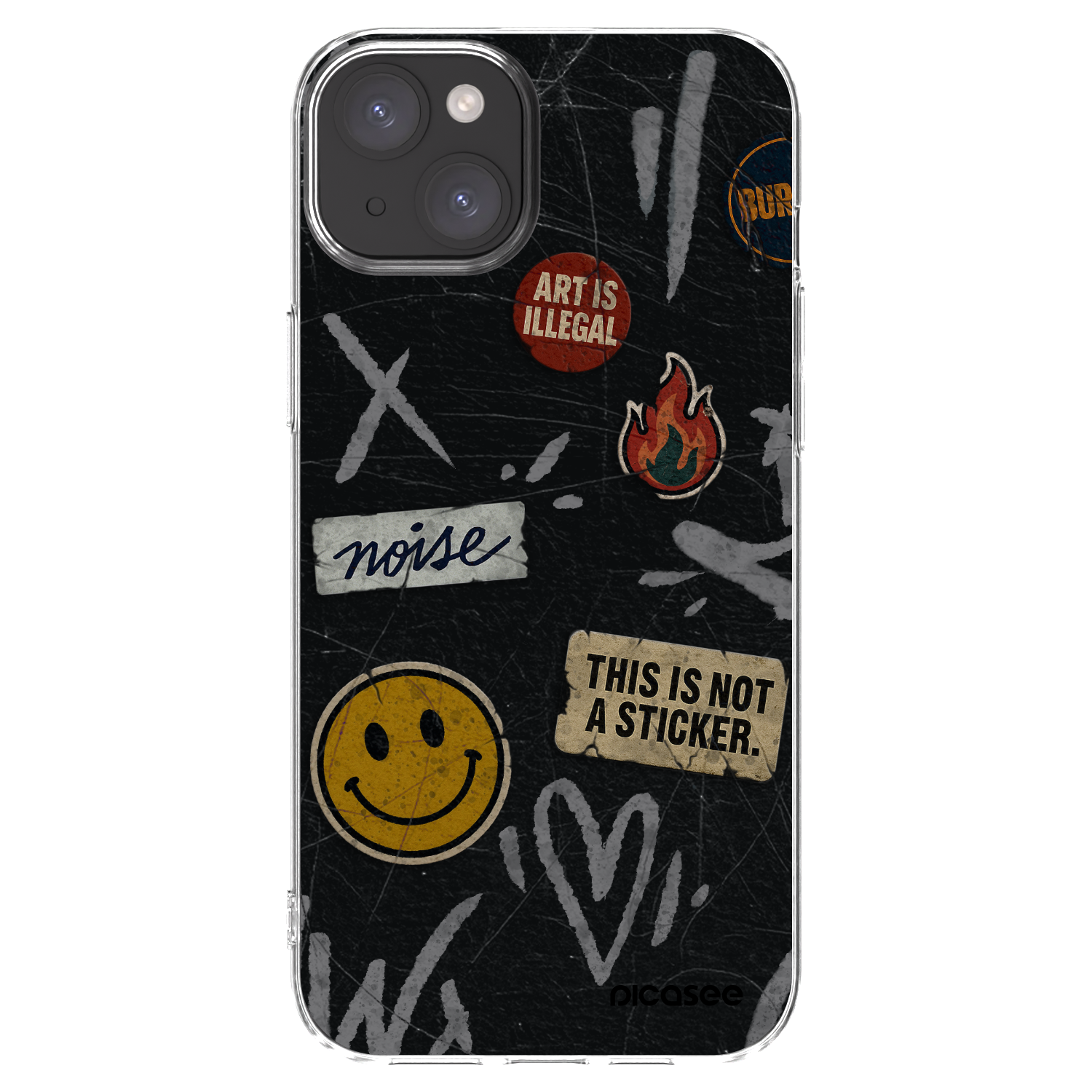 Picasee silikonski prozorni ovitek za Apple iPhone 15 Plus - STICKERS x TAGS