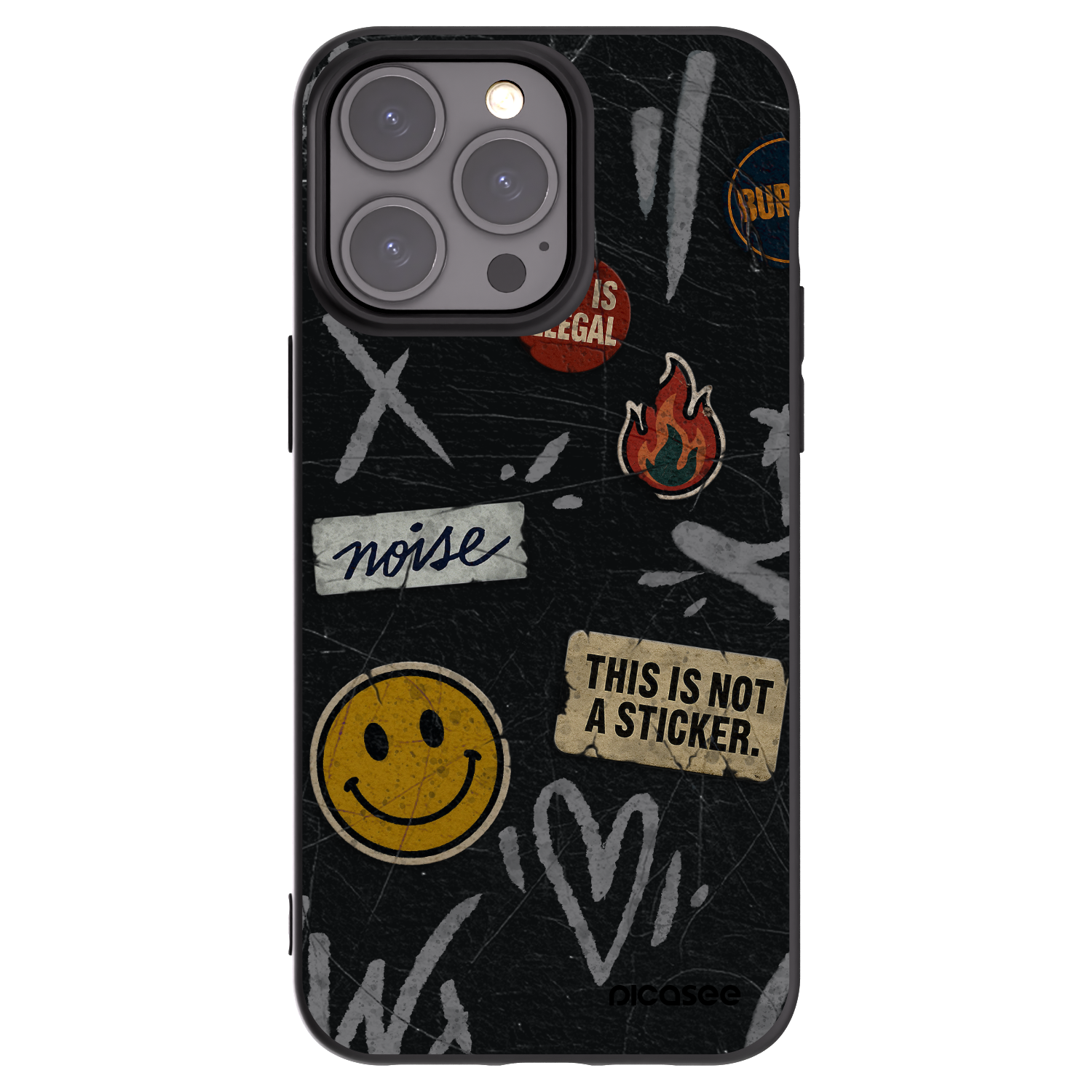 Picasee silikonski črni ovitek za Apple iPhone 15 Pro Max - STICKERS x TAGS