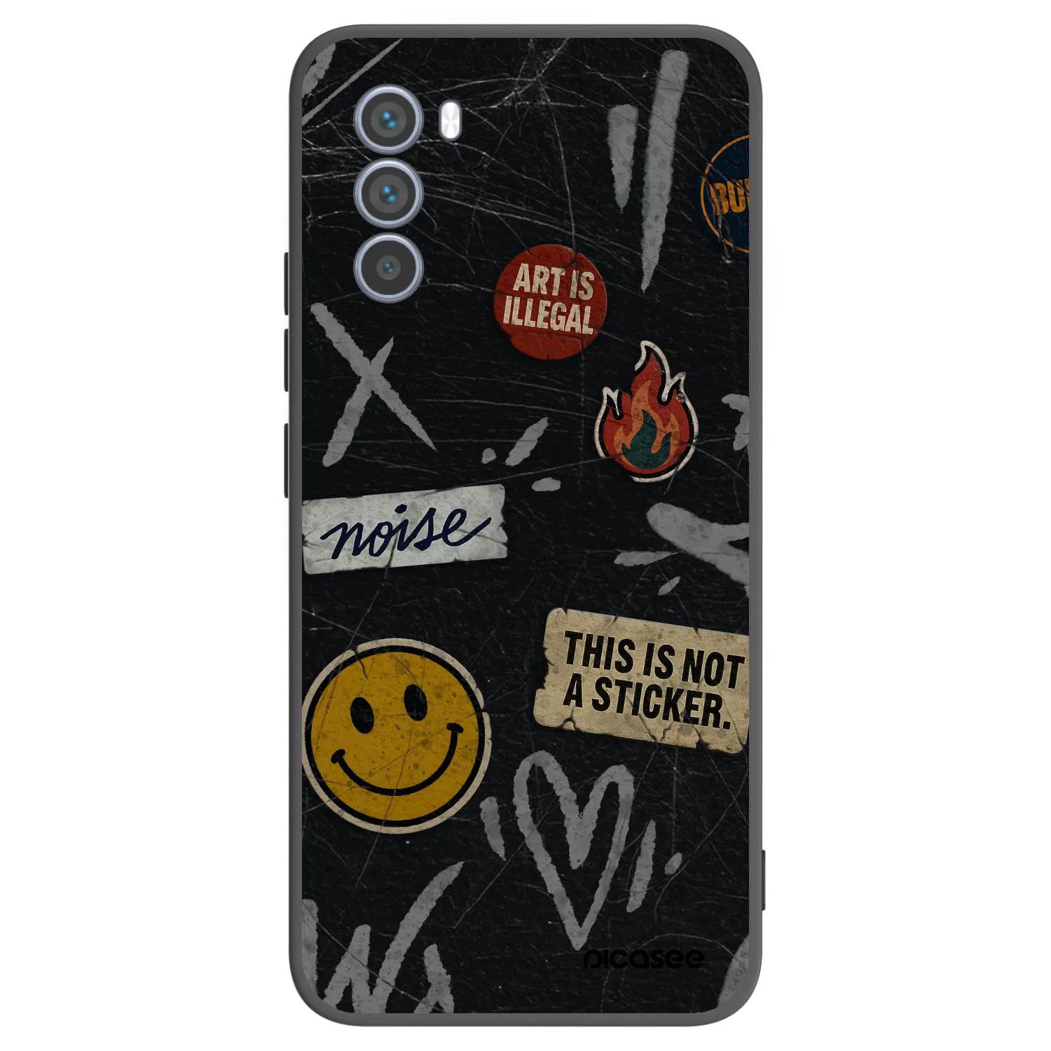 Picasee silikonski črni ovitek za Motorola Moto G62 - STICKERS x TAGS