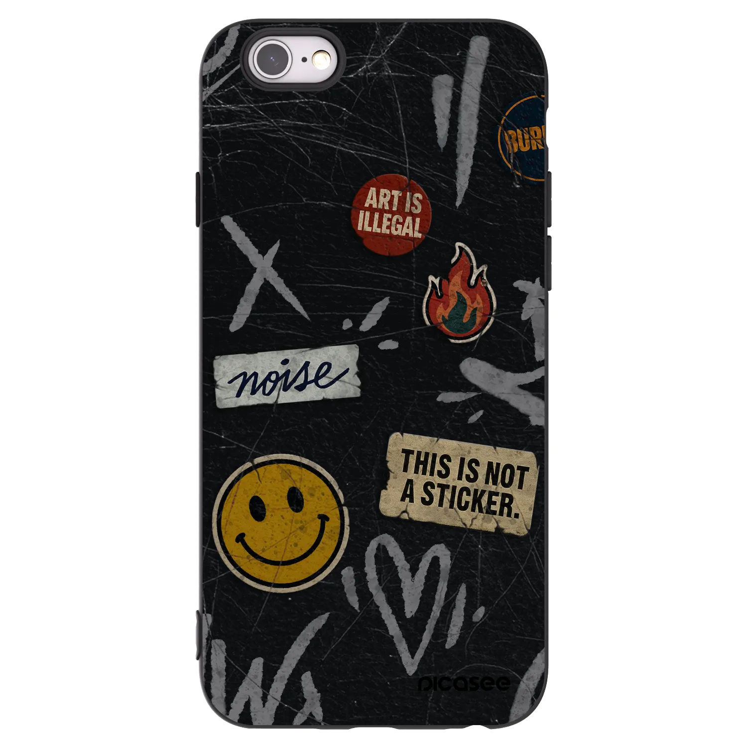 Picasee silikonski črni ovitek za Apple iPhone 6/6S - STICKERS x TAGS