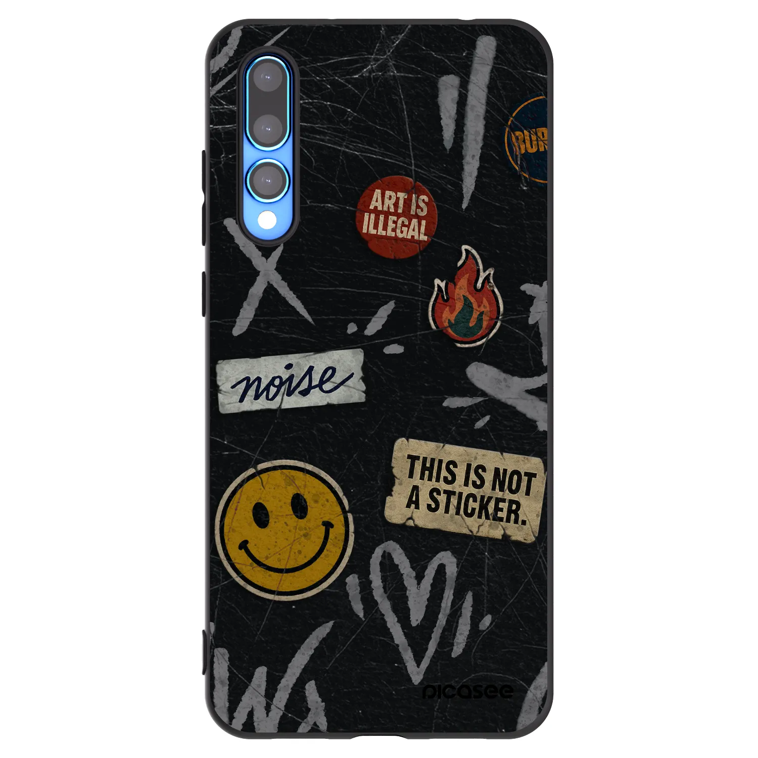 Picasee silikonski črni ovitek za Huawei P20 Pro - STICKERS x TAGS