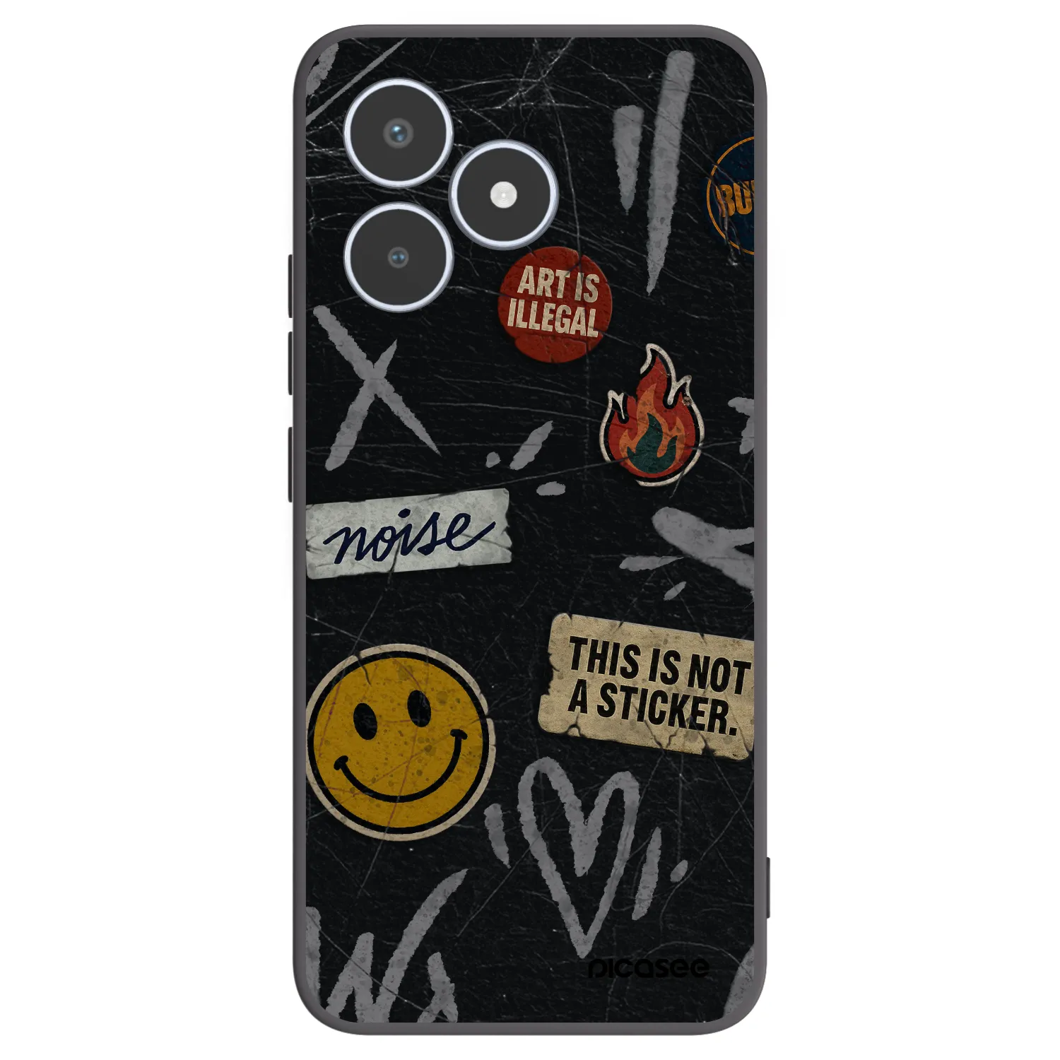 Picasee silikonski črni ovitek za Realme C53 - STICKERS x TAGS