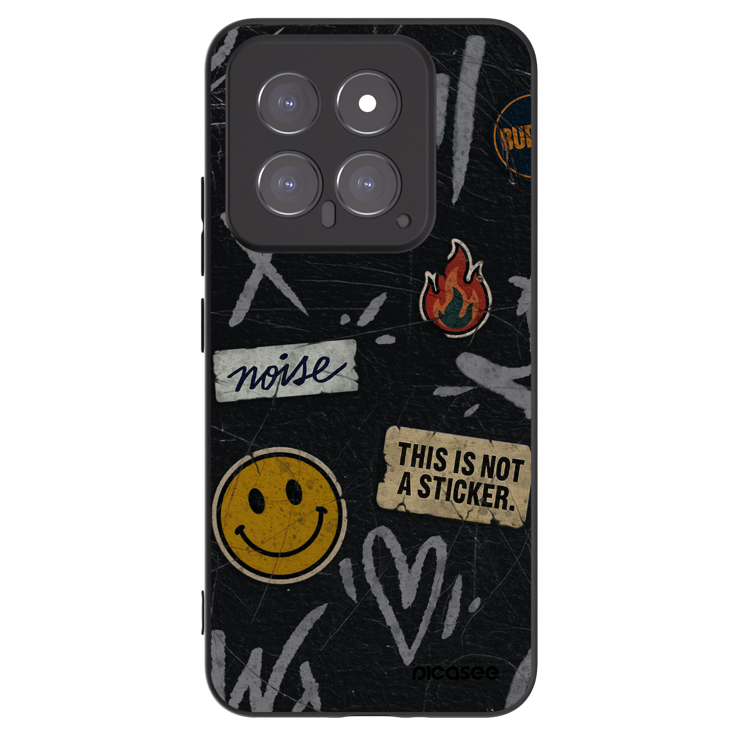 Picasee silikonski črni ovitek za Xiaomi 14 - STICKERS x TAGS