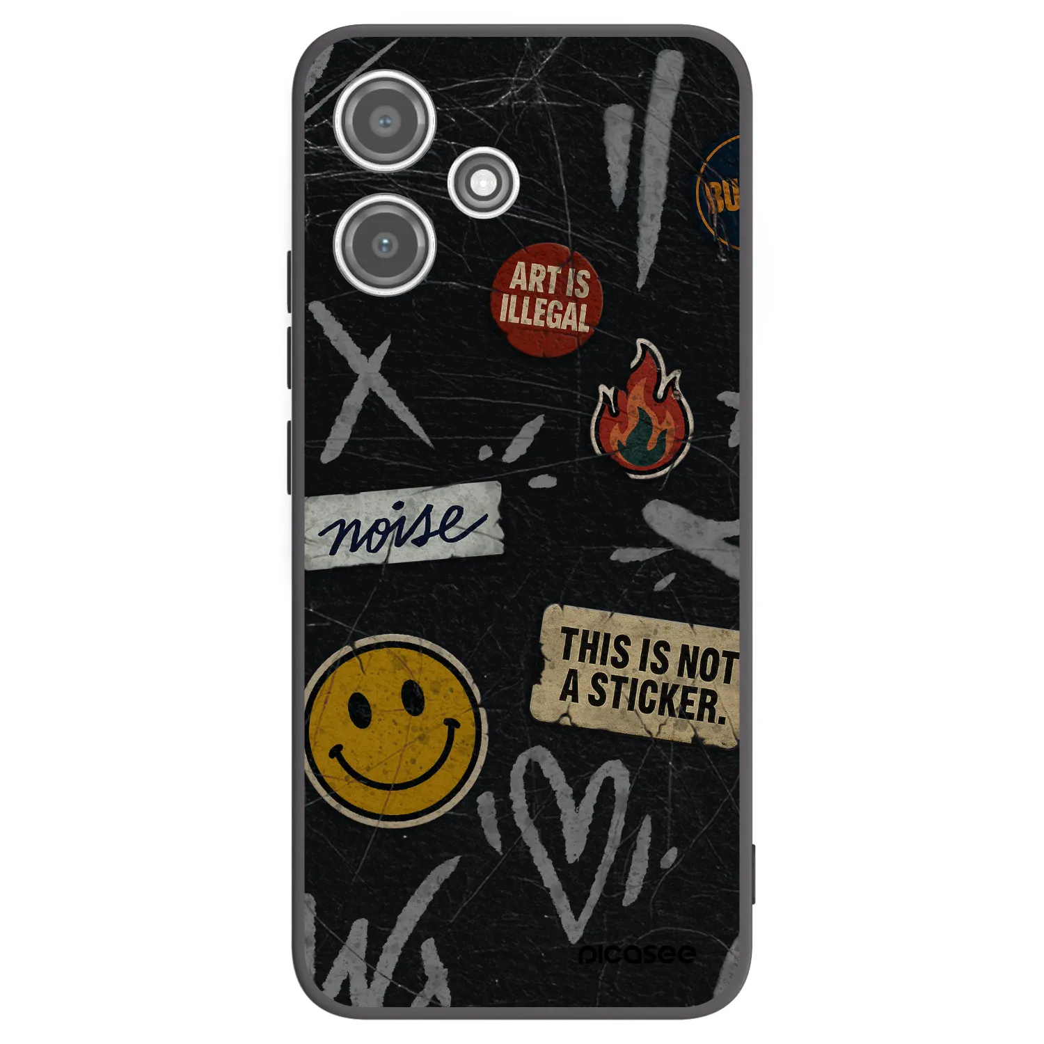 Picasee silikonski črni ovitek za Xiaomi Redmi 12 5G - STICKERS x TAGS