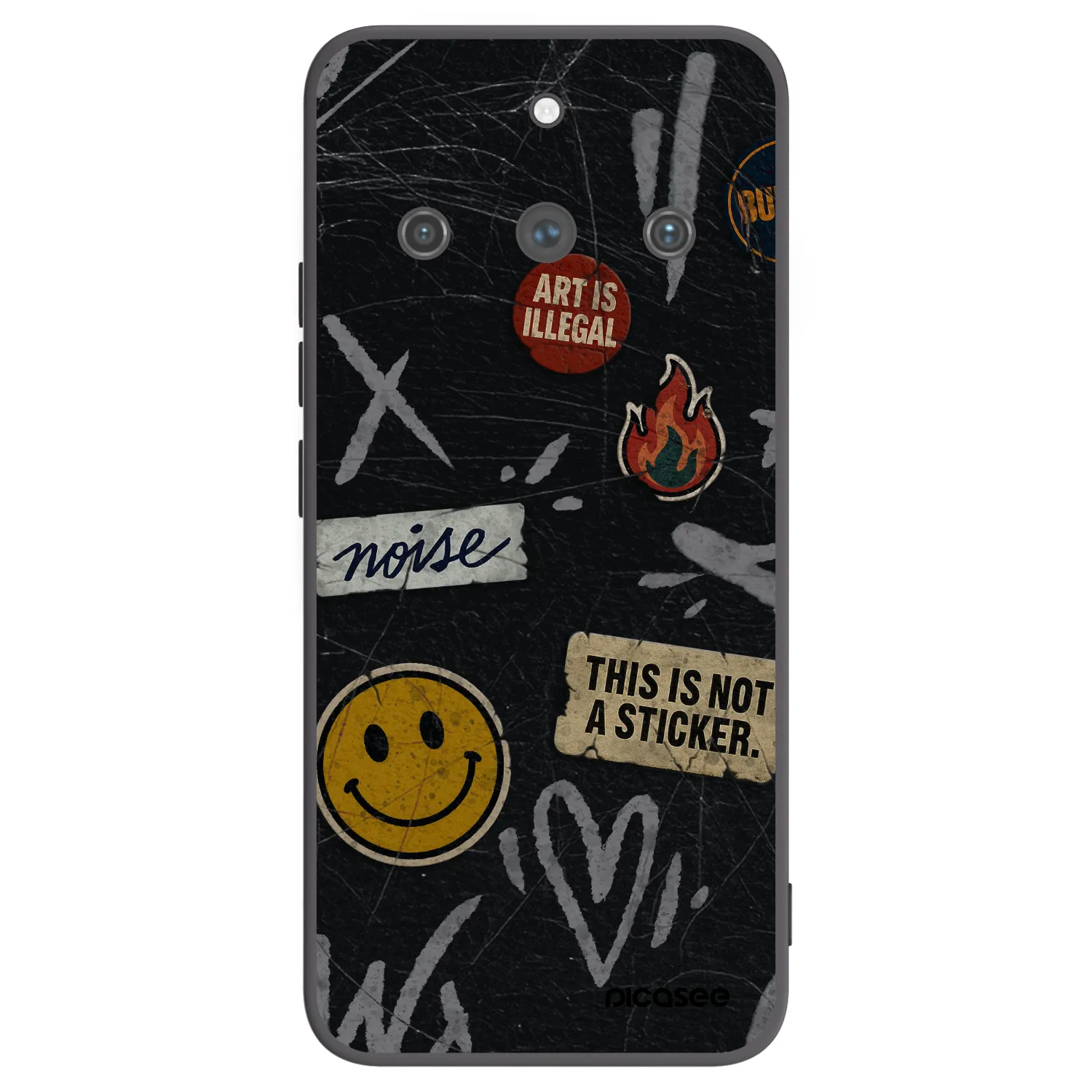Picasee silikonski črni ovitek za Realme 11 Pro+ - STICKERS x TAGS