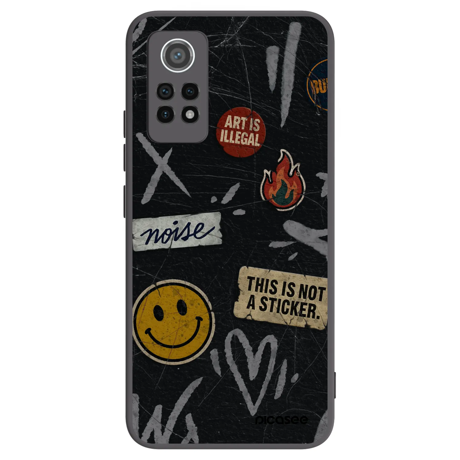 Picasee silikonski črni ovitek za Xiaomi Redmi Note 12 Pro 4G - STICKERS x TAGS