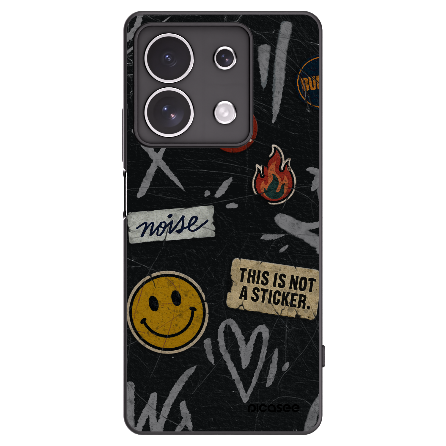 Picasee silikonski črni ovitek za Xiaomi Redmi Note 13 4G - STICKERS x TAGS