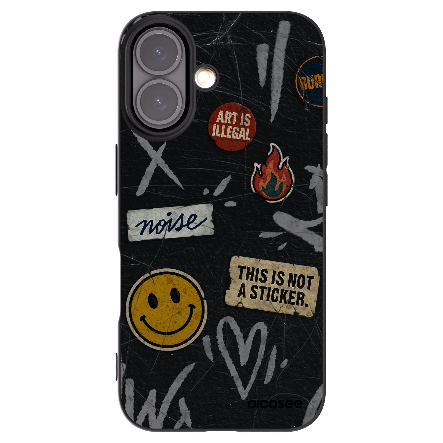 Picasee silikonski črni ovitek za Apple iPhone 16 - STICKERS x TAGS