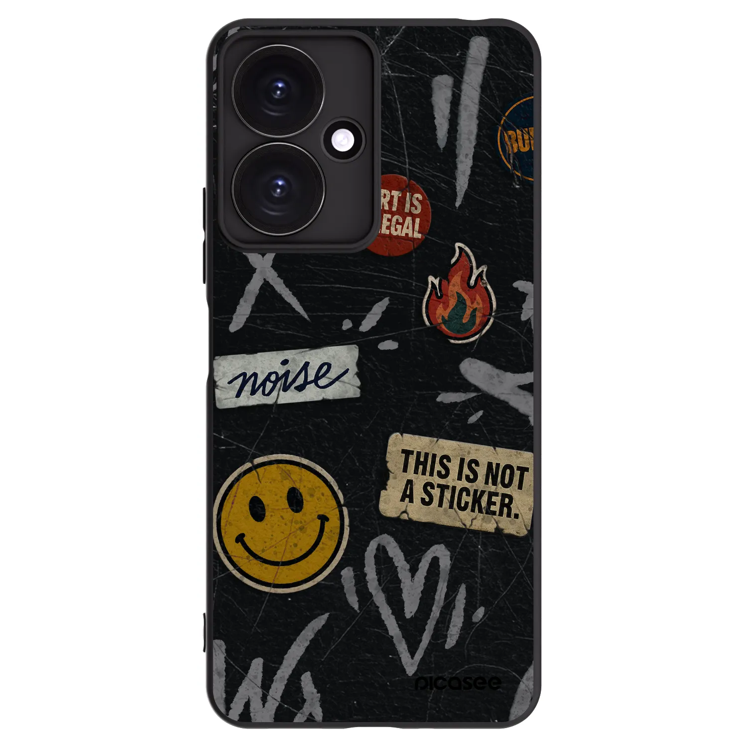 Picasee silikonski črni ovitek za Xiaomi Redmi 13C 5G - STICKERS x TAGS