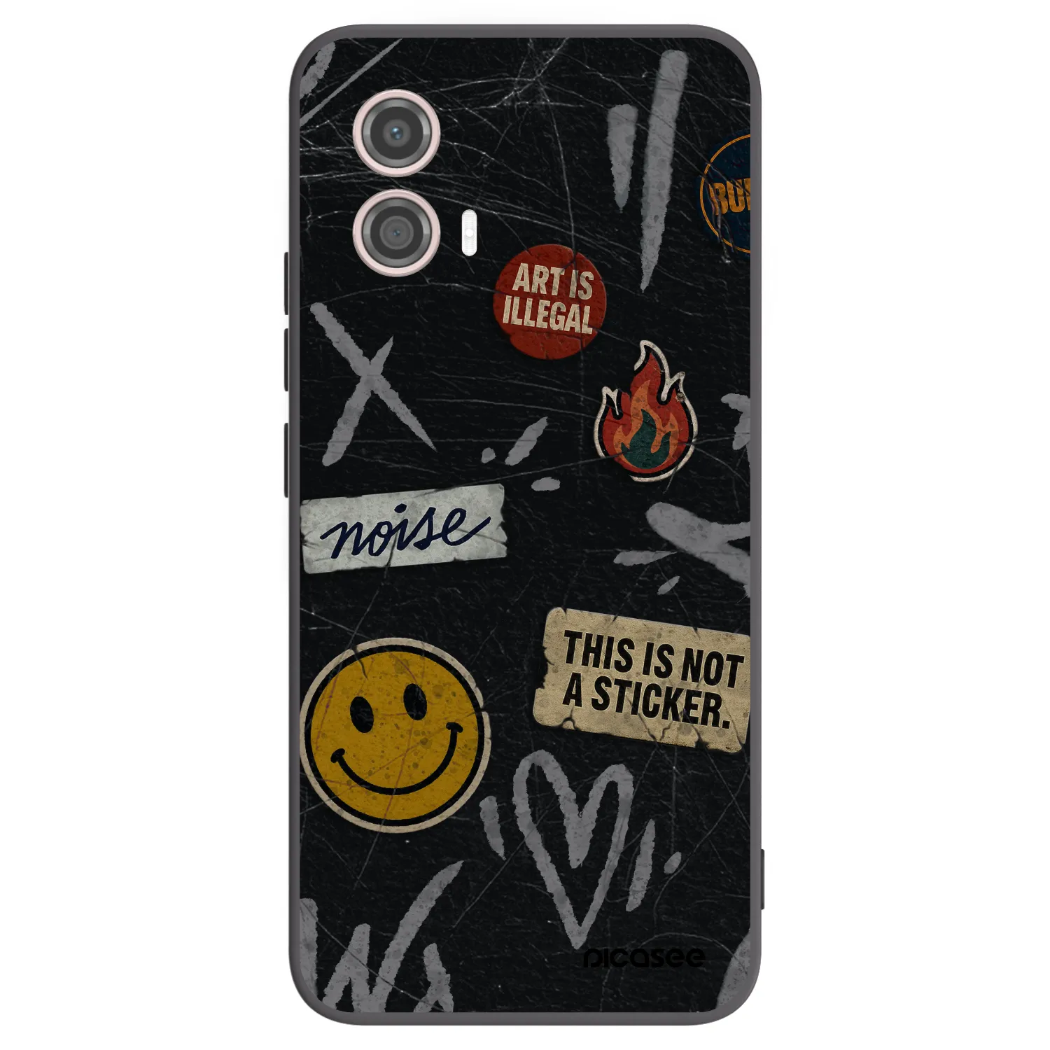 Picasee silikonski črni ovitek za Motorola Moto G53 5G - STICKERS x TAGS