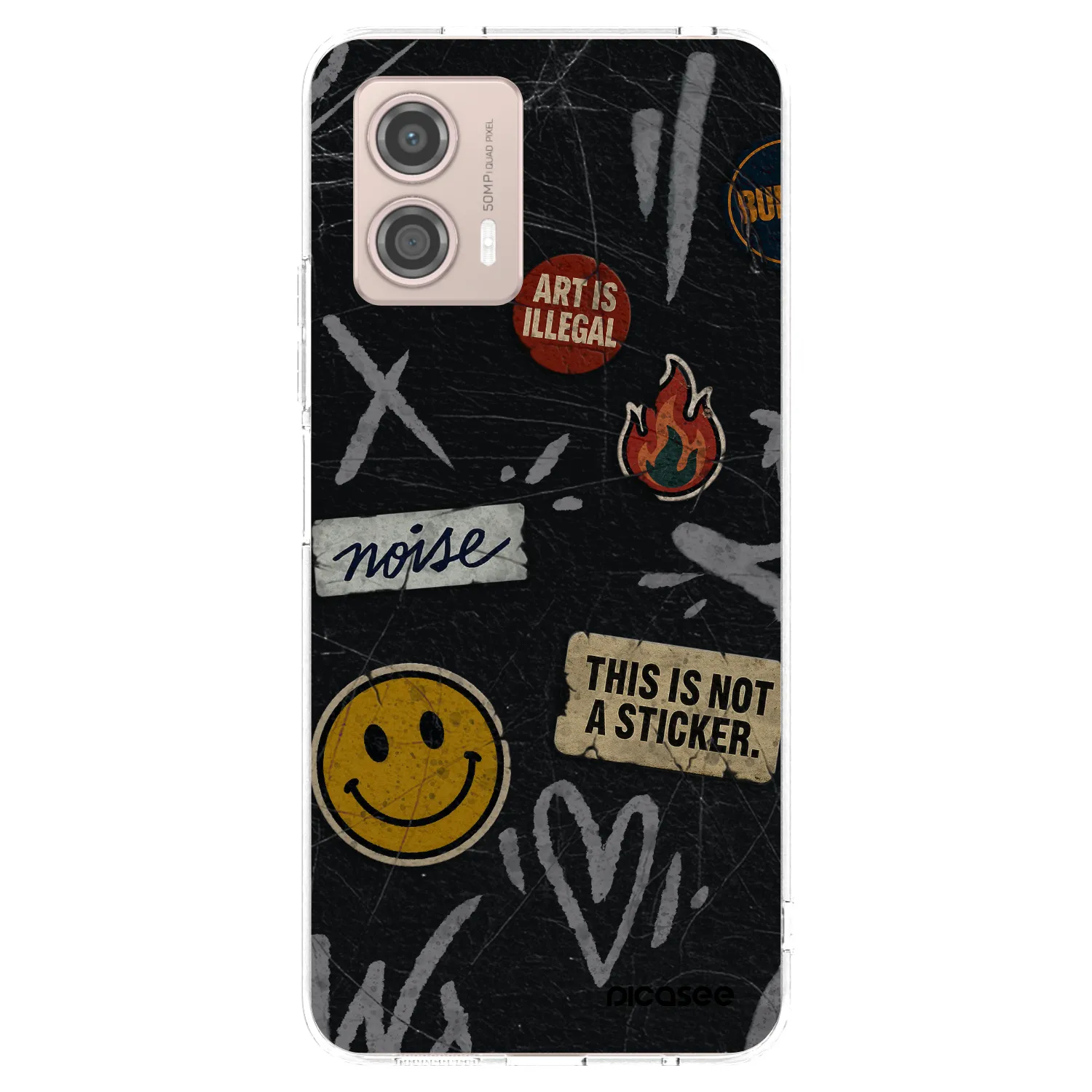 Picasee silikonski prozorni ovitek za Motorola Moto G53 5G - STICKERS x TAGS