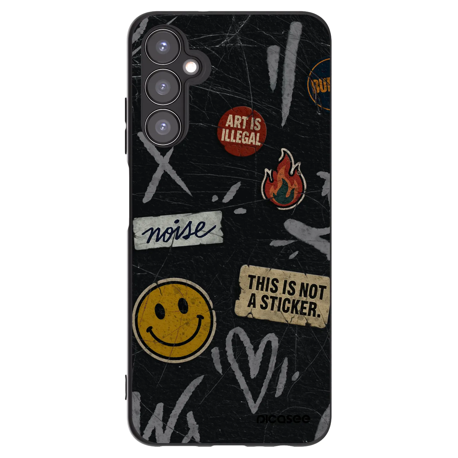 Picasee silikonski črni ovitek za Samsung Galaxy A05s A057G - STICKERS x TAGS