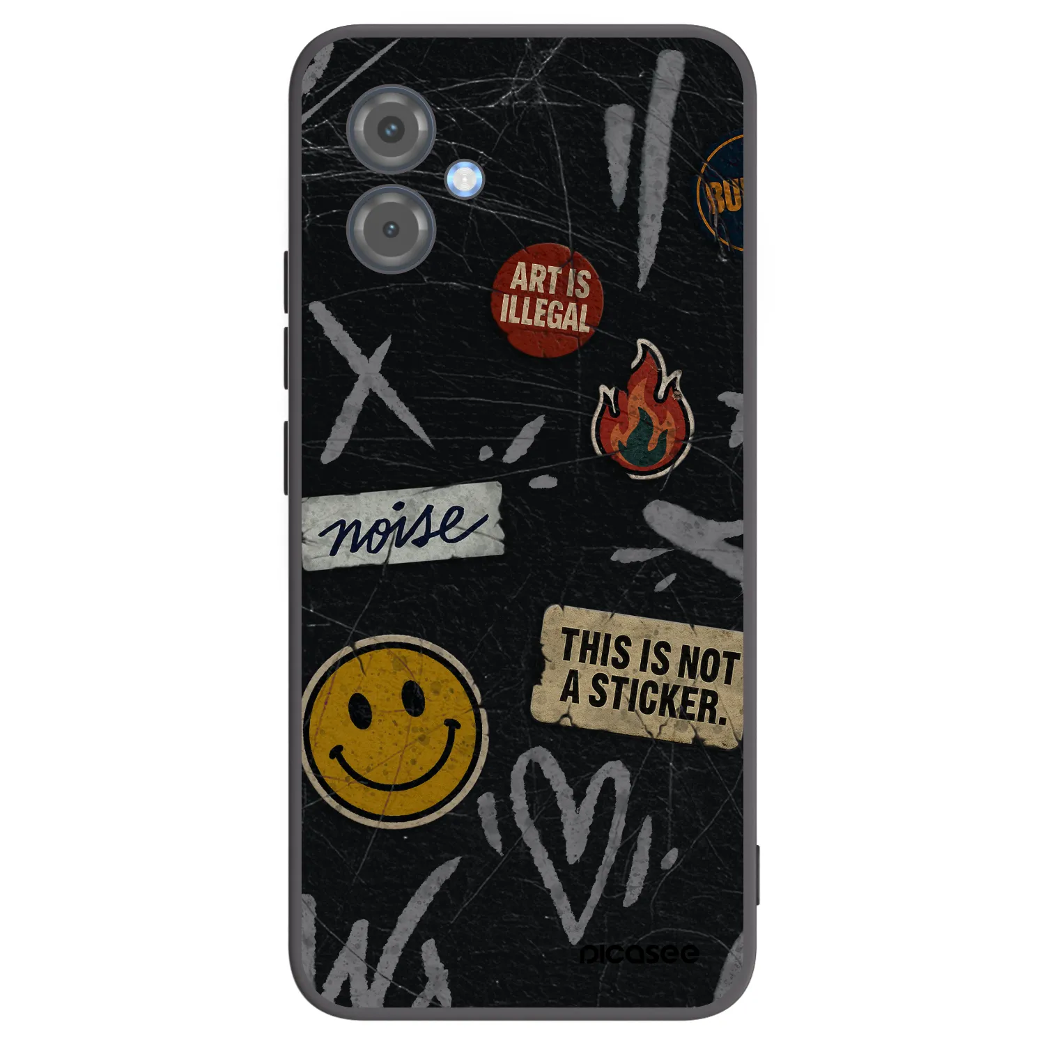 Picasee silikonski črni ovitek za Motorola Moto G14 - STICKERS x TAGS