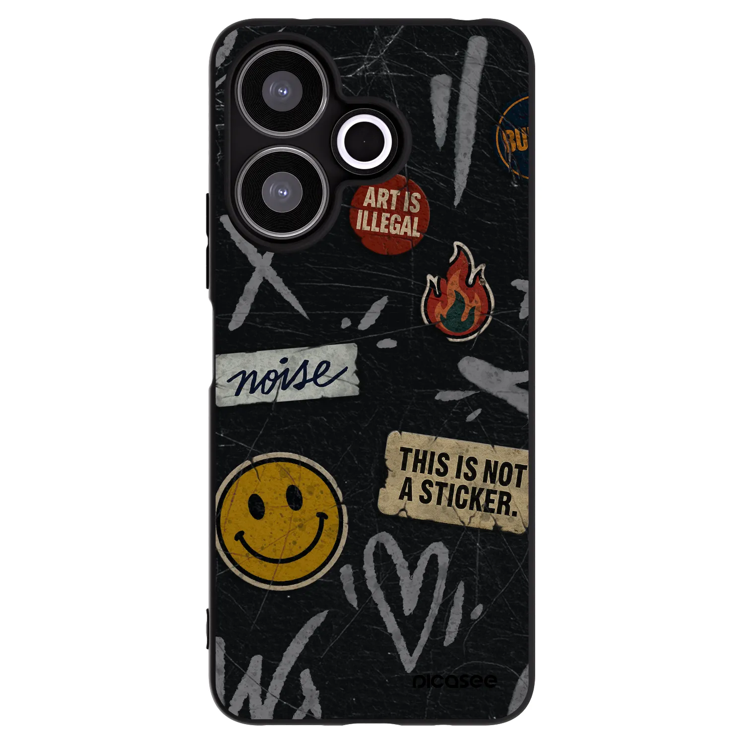 Picasee silikonski črni ovitek za Xiaomi Redmi 13 4G - STICKERS x TAGS