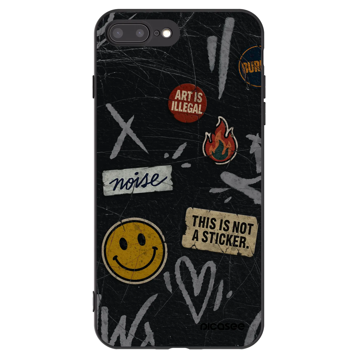 Picasee silikonski črni ovitek za Apple iPhone 7 Plus - STICKERS x TAGS