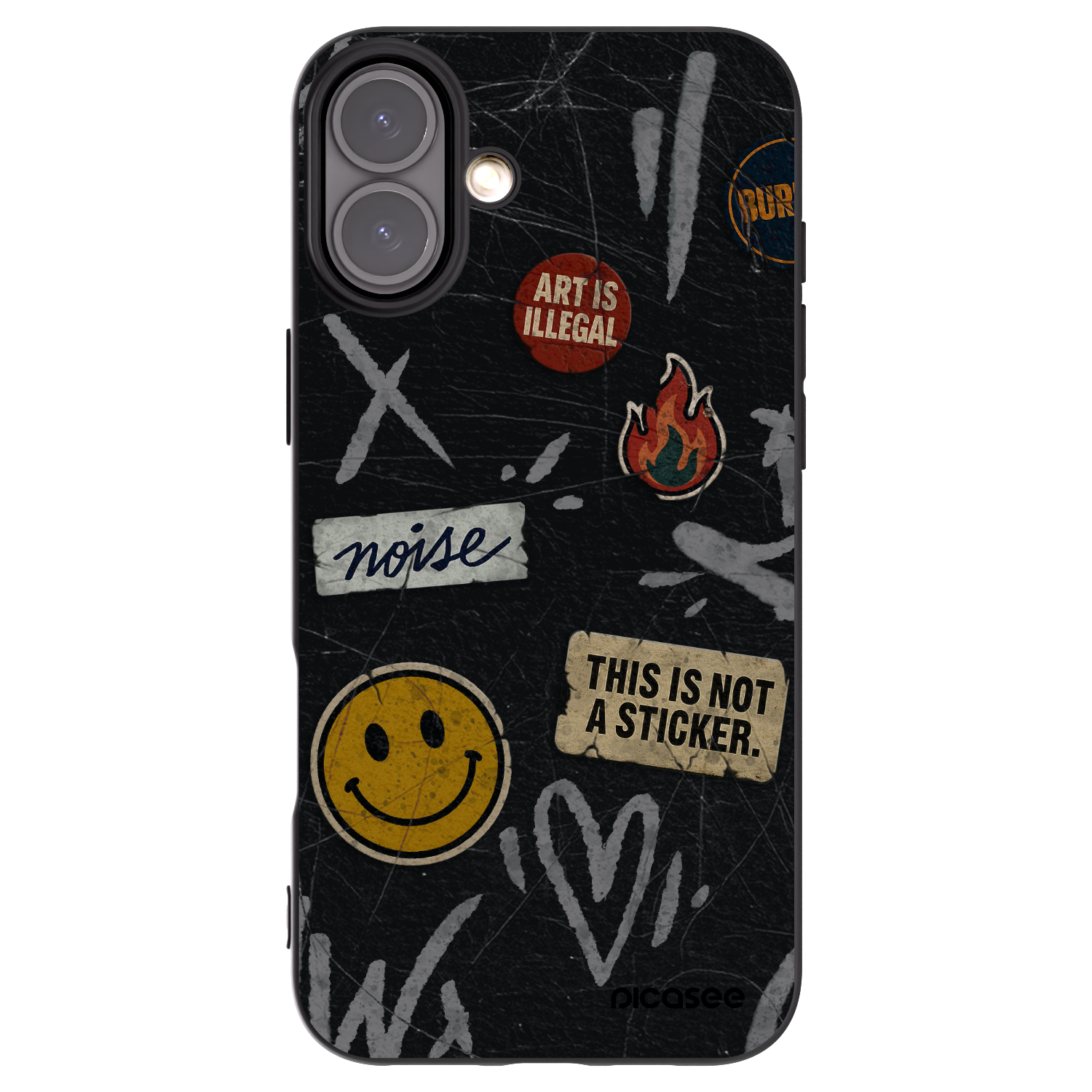 Picasee silikonski črni ovitek za Apple iPhone 16 Plus - STICKERS x TAGS