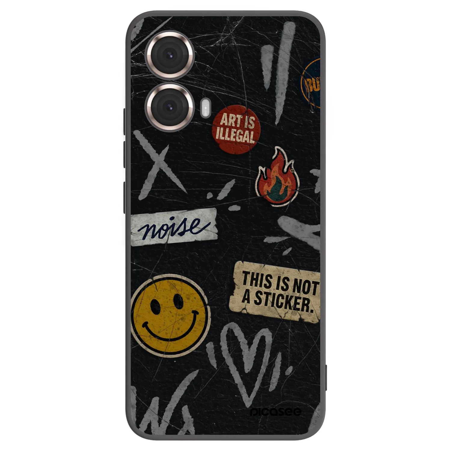 Picasee silikonski črni ovitek za Motorola Moto G85 - STICKERS x TAGS