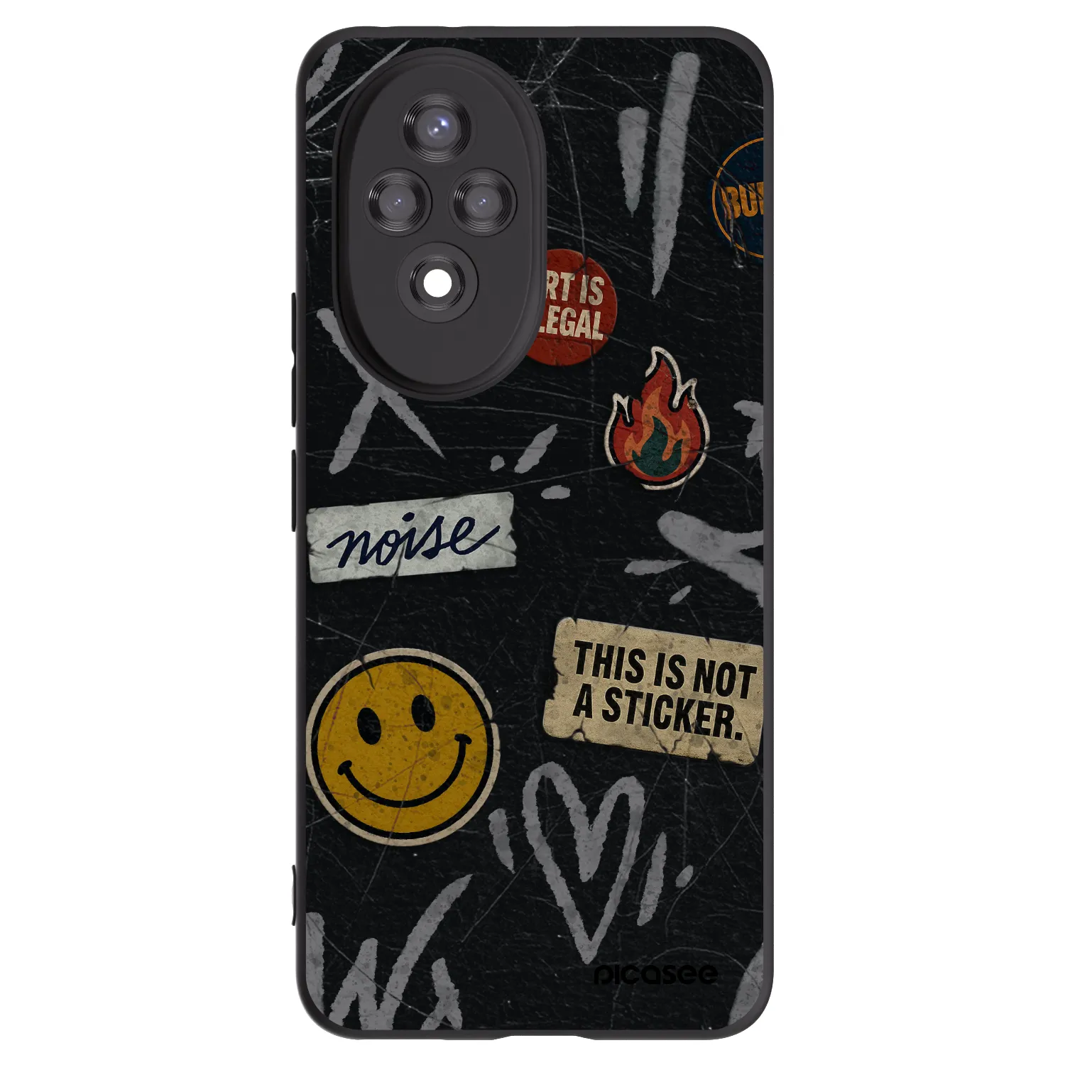Picasee silikonski črni ovitek za Honor 200 Pro 5G - STICKERS x TAGS