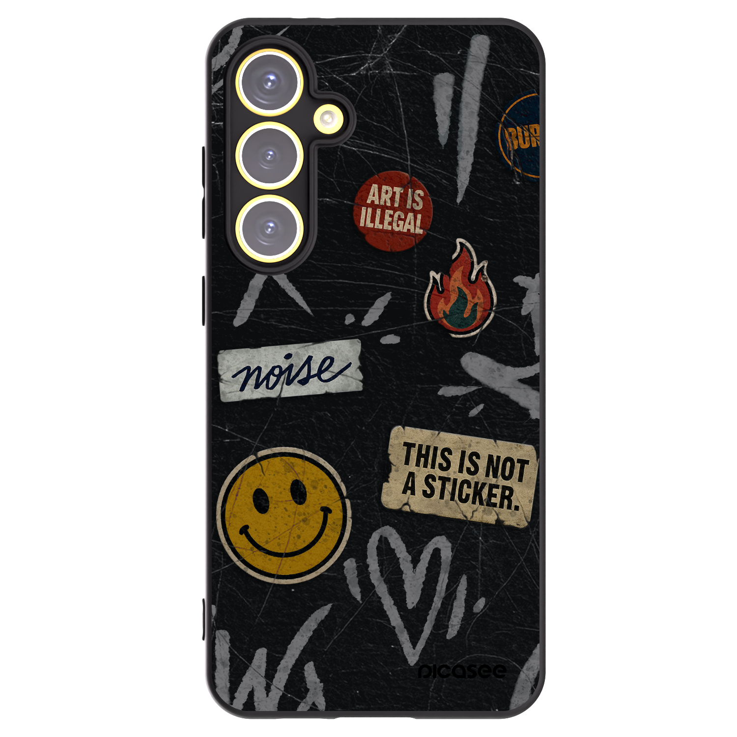 Picasee silikonski črni ovitek za Samsung Galaxy S24 FE S721B - STICKERS x TAGS