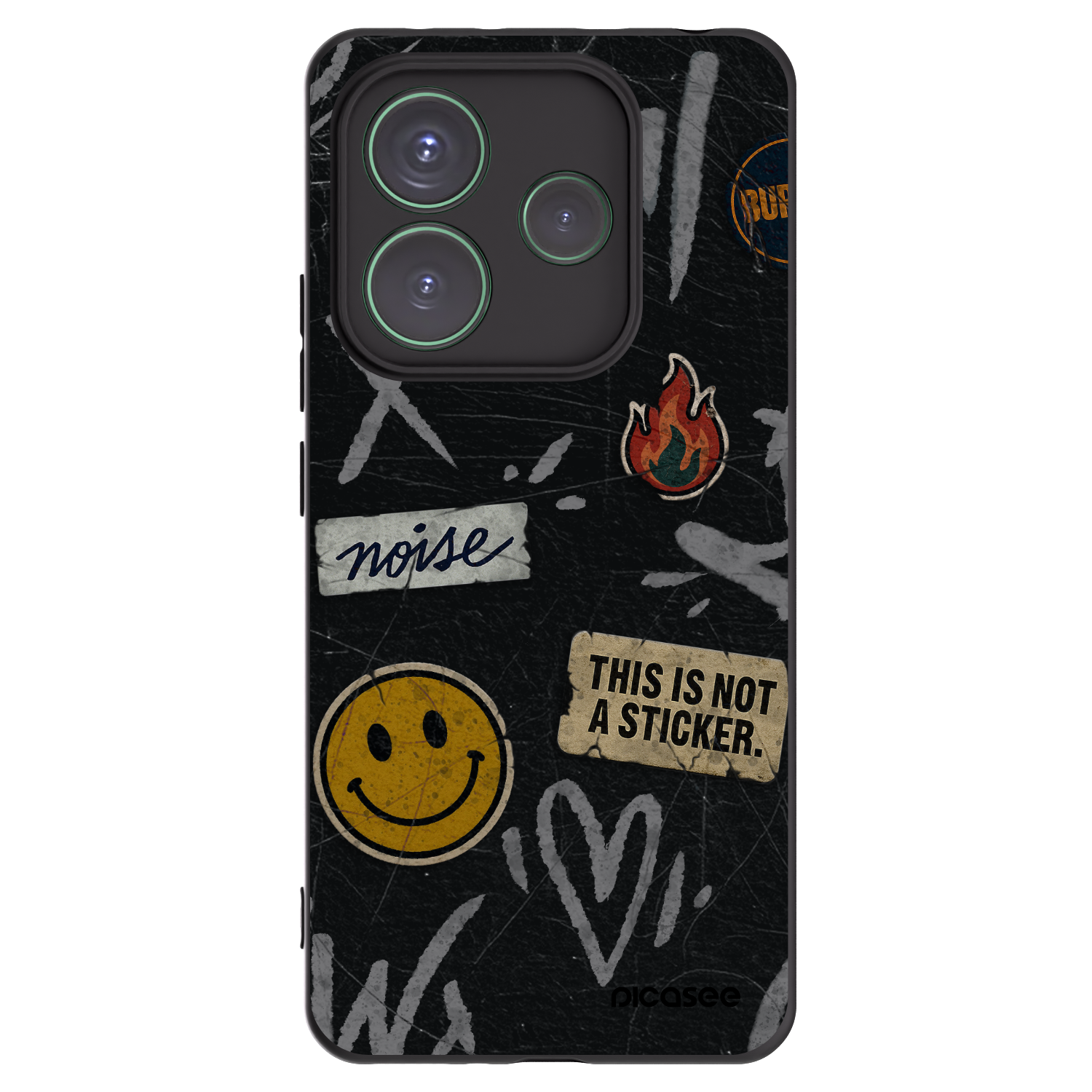 Picasee silikonski črni ovitek za Xiaomi Redmi Note 14 5G - STICKERS x TAGS