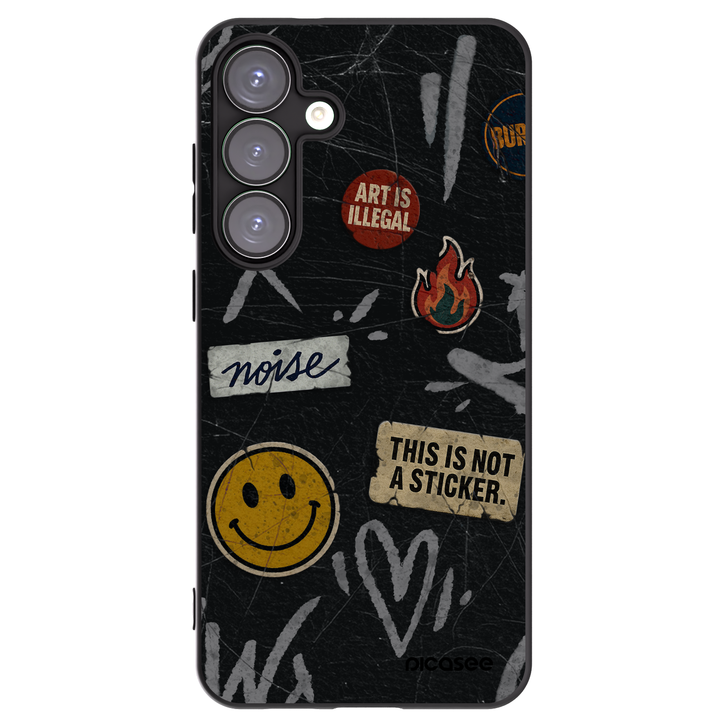 Picasee silikonski črni ovitek za Samsung Galaxy S25+ 5G - STICKERS x TAGS