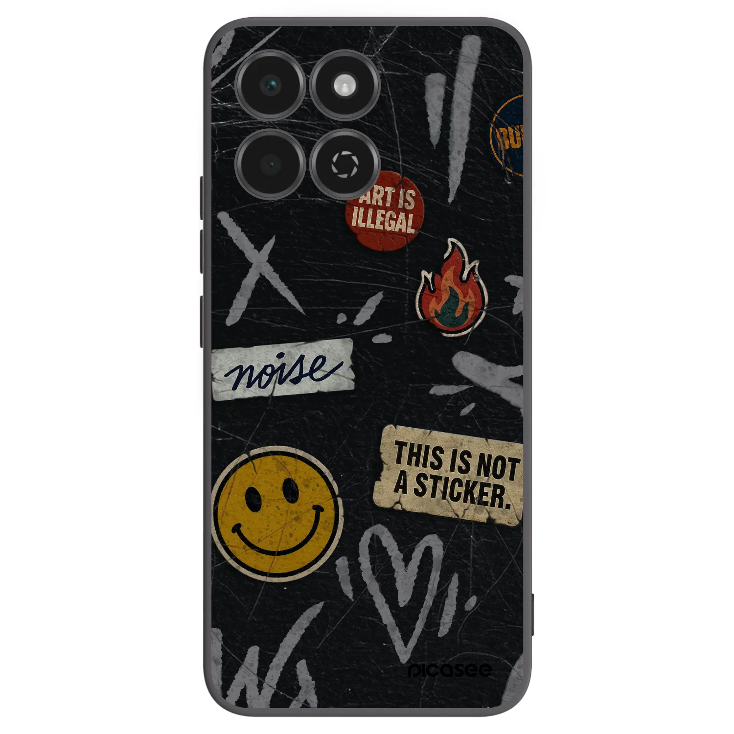 Picasee silikonski črni ovitek za Honor 200 Smart 5G - STICKERS x TAGS