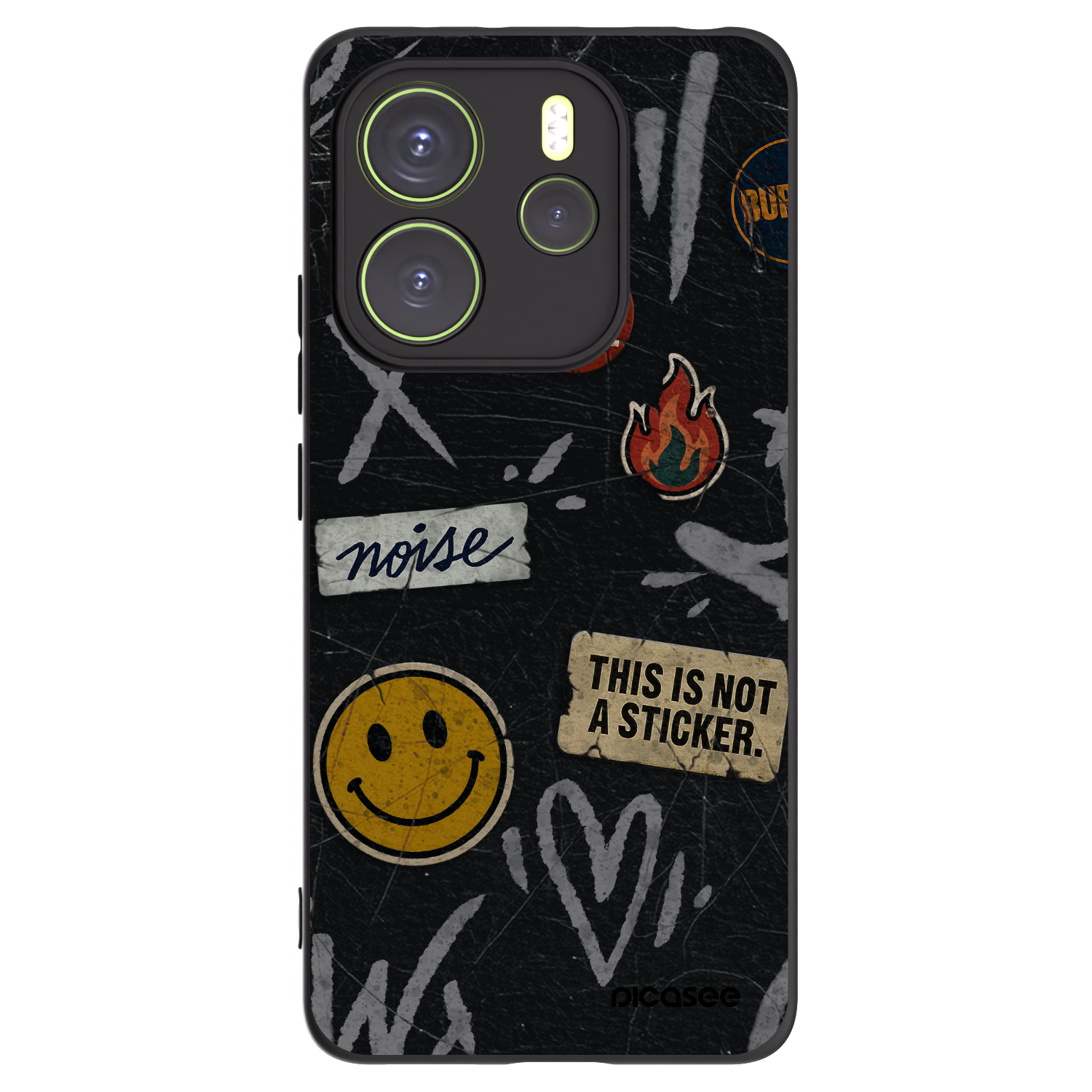 Picasee silikonski črni ovitek za Xiaomi Redmi Note 14 4G - STICKERS x TAGS