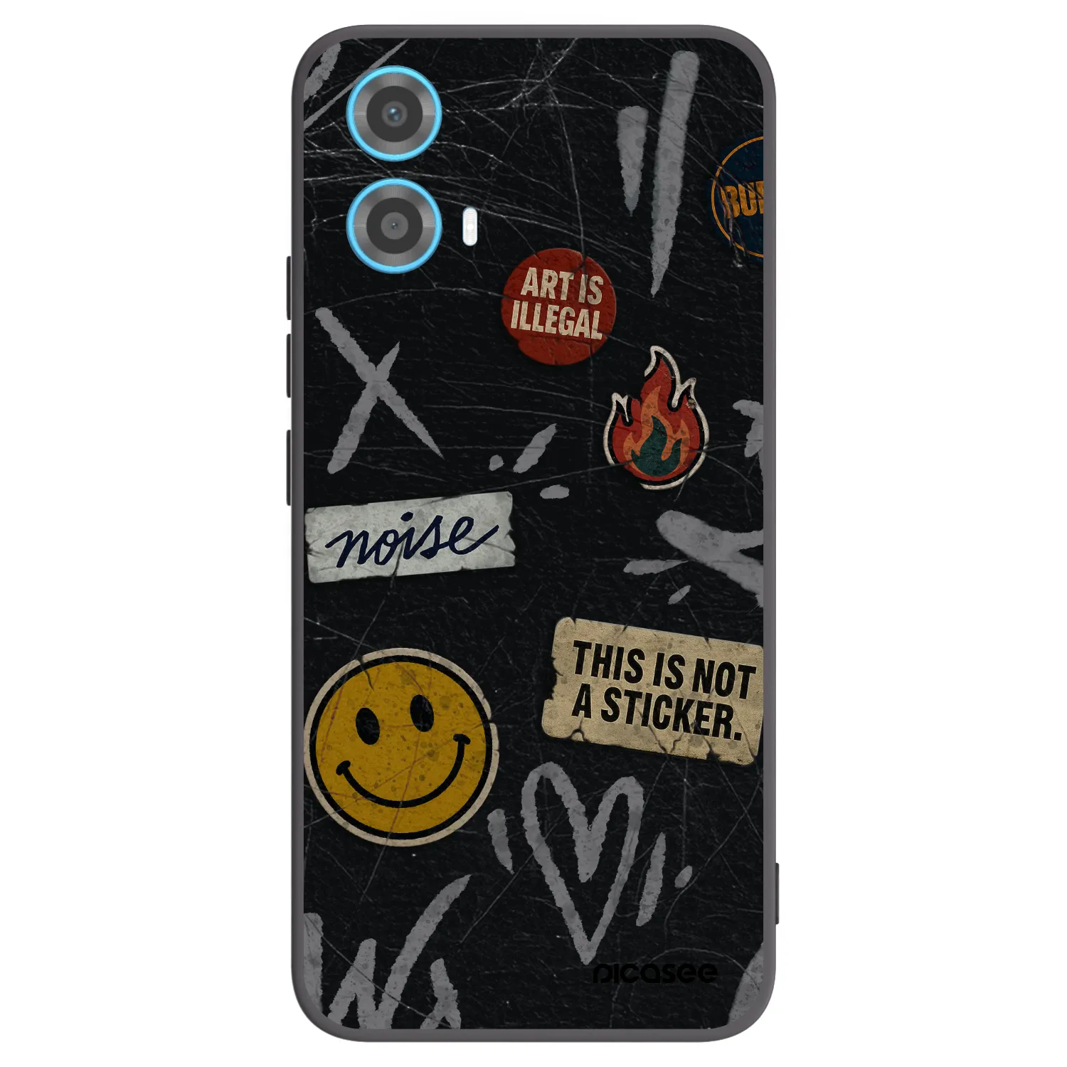 Picasee silikonski črni ovitek za Motorola Moto G34 5G - STICKERS x TAGS