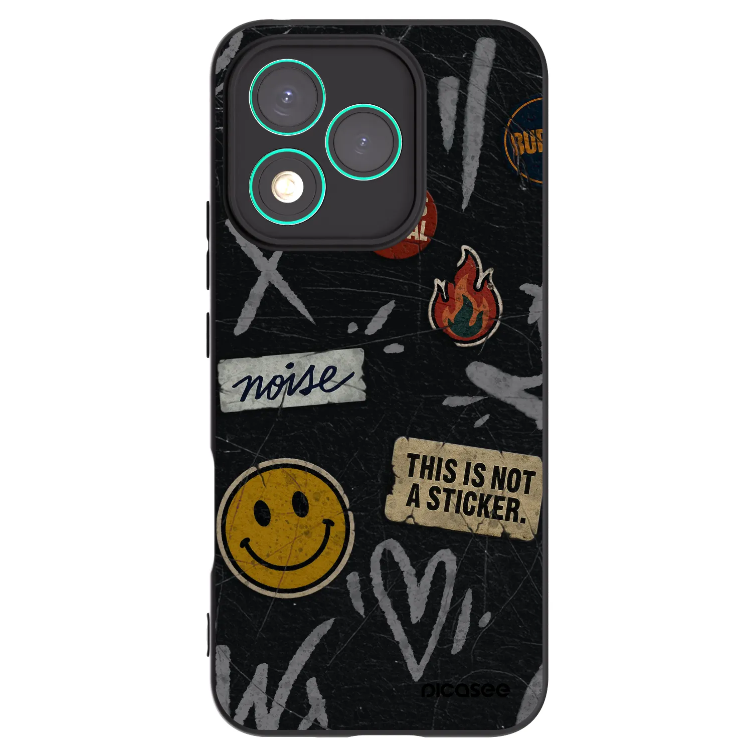 Picasee silikonski črni ovitek za Honor 400 Lite 5G - STICKERS x TAGS