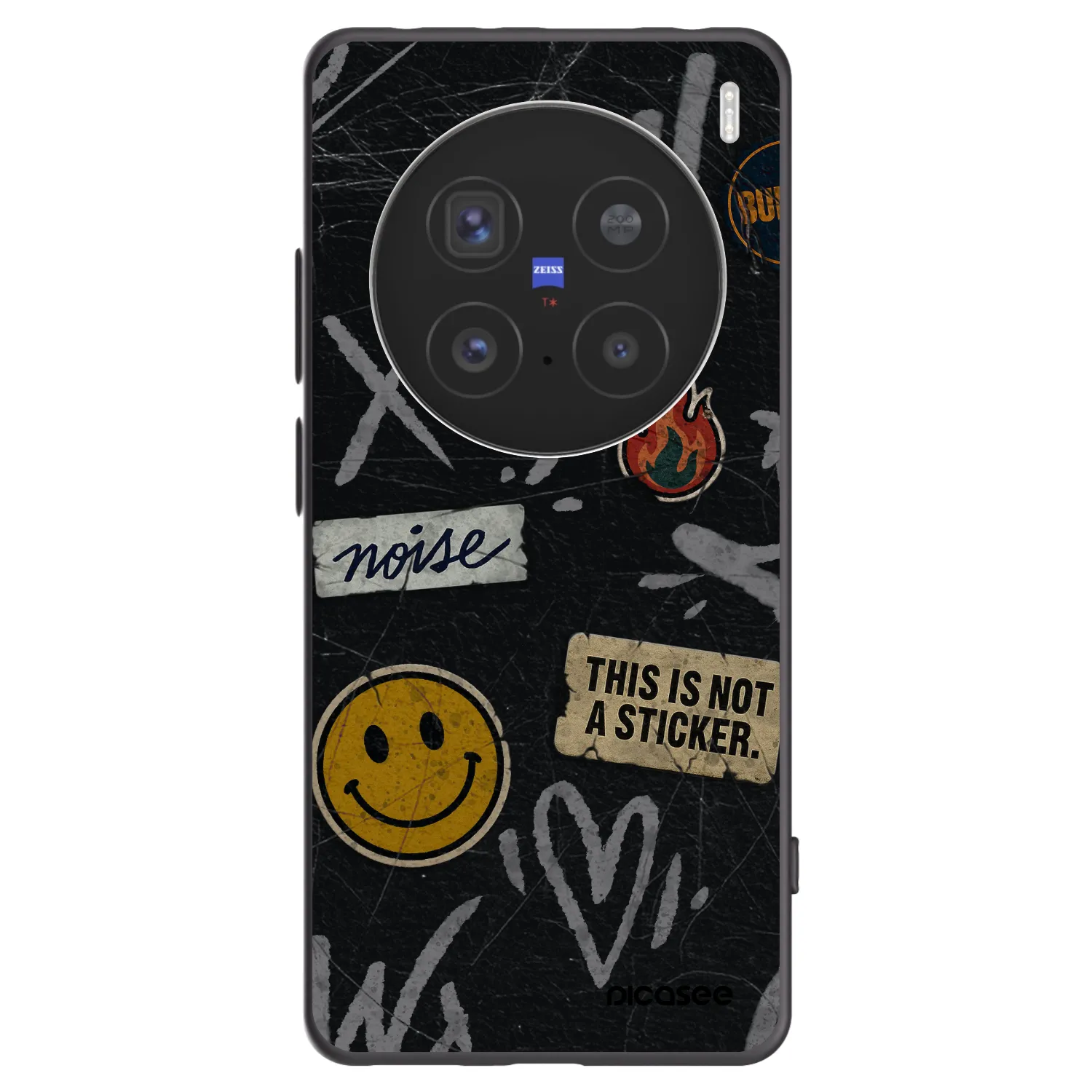 Picasee silikonski črni ovitek za Vivo X200 Pro - STICKERS x TAGS