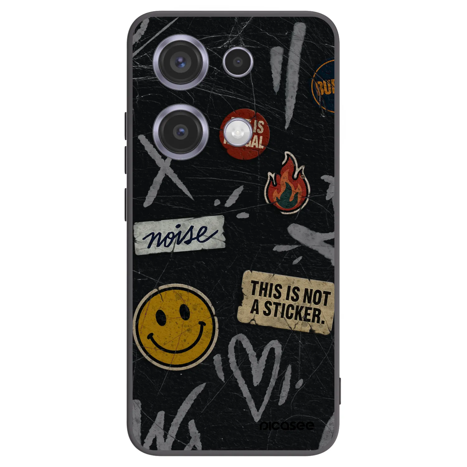 Picasee silikonski črni ovitek za Xiaomi Redmi Note 14S - STICKERS x TAGS