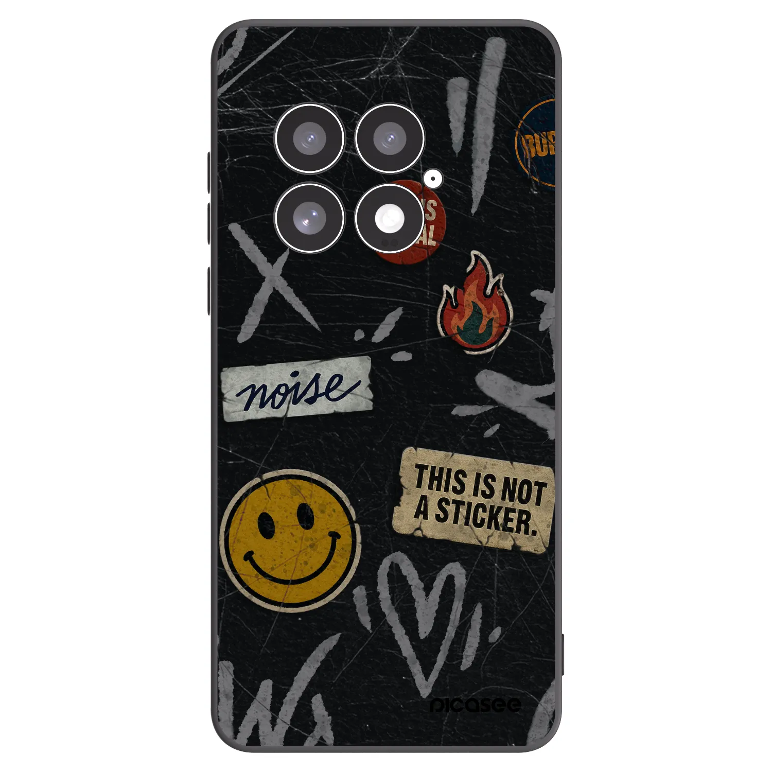 Picasee silikonski črni ovitek za OnePlus 13 5G - STICKERS x TAGS