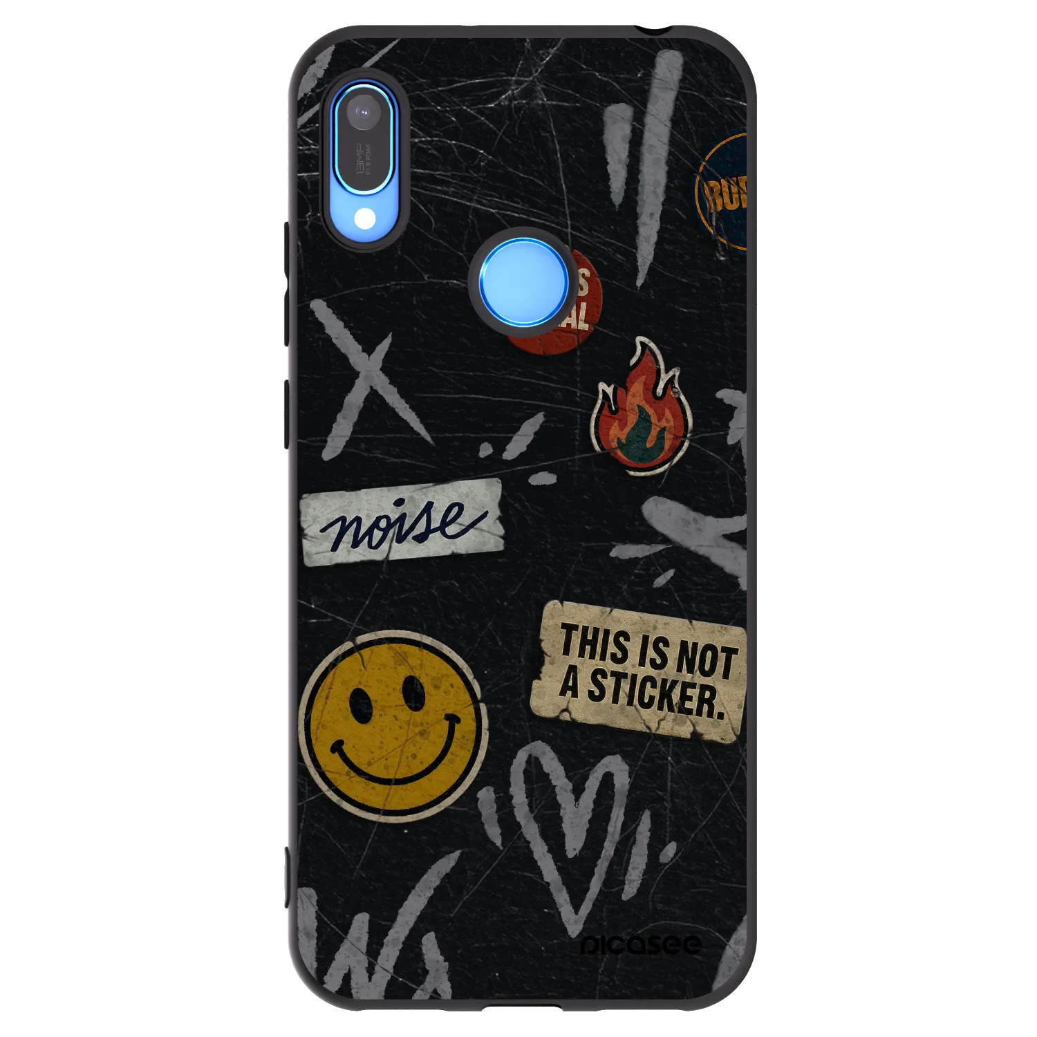 Picasee silikonski črni ovitek za Huawei Y6 2019 - STICKERS x TAGS