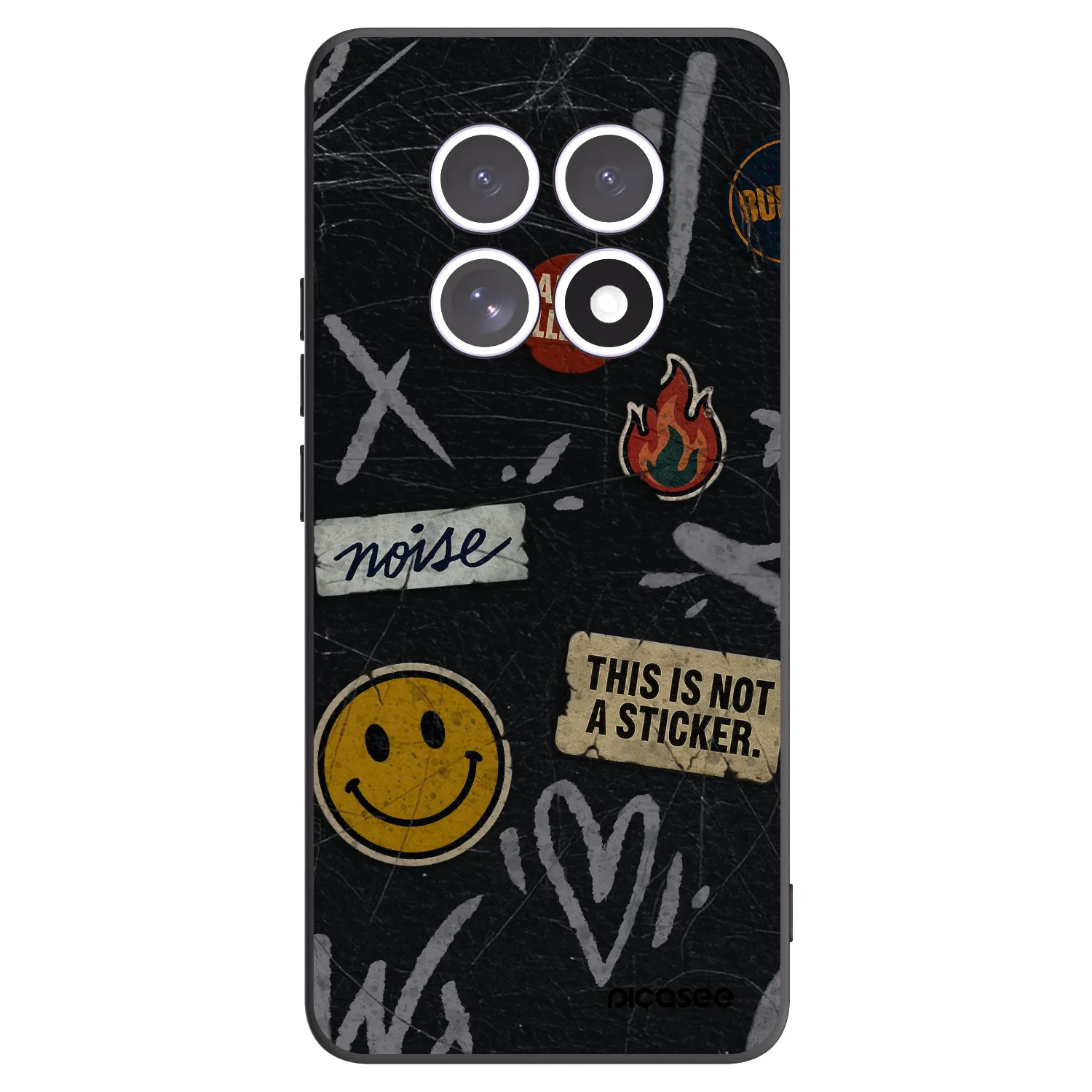 Picasee silikonski črni ovitek za Xiaomi Redmi Note 15 - STICKERS x TAGS