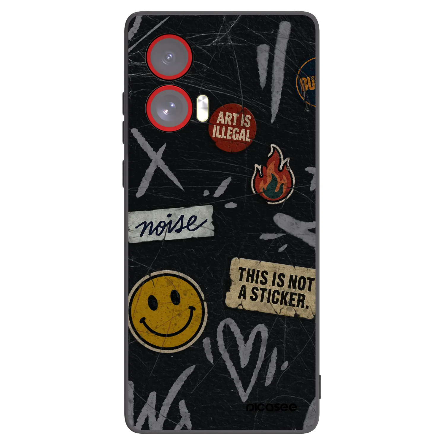 Picasee silikonski črni ovitek za Motorola Edge 50 Fusion - STICKERS x TAGS