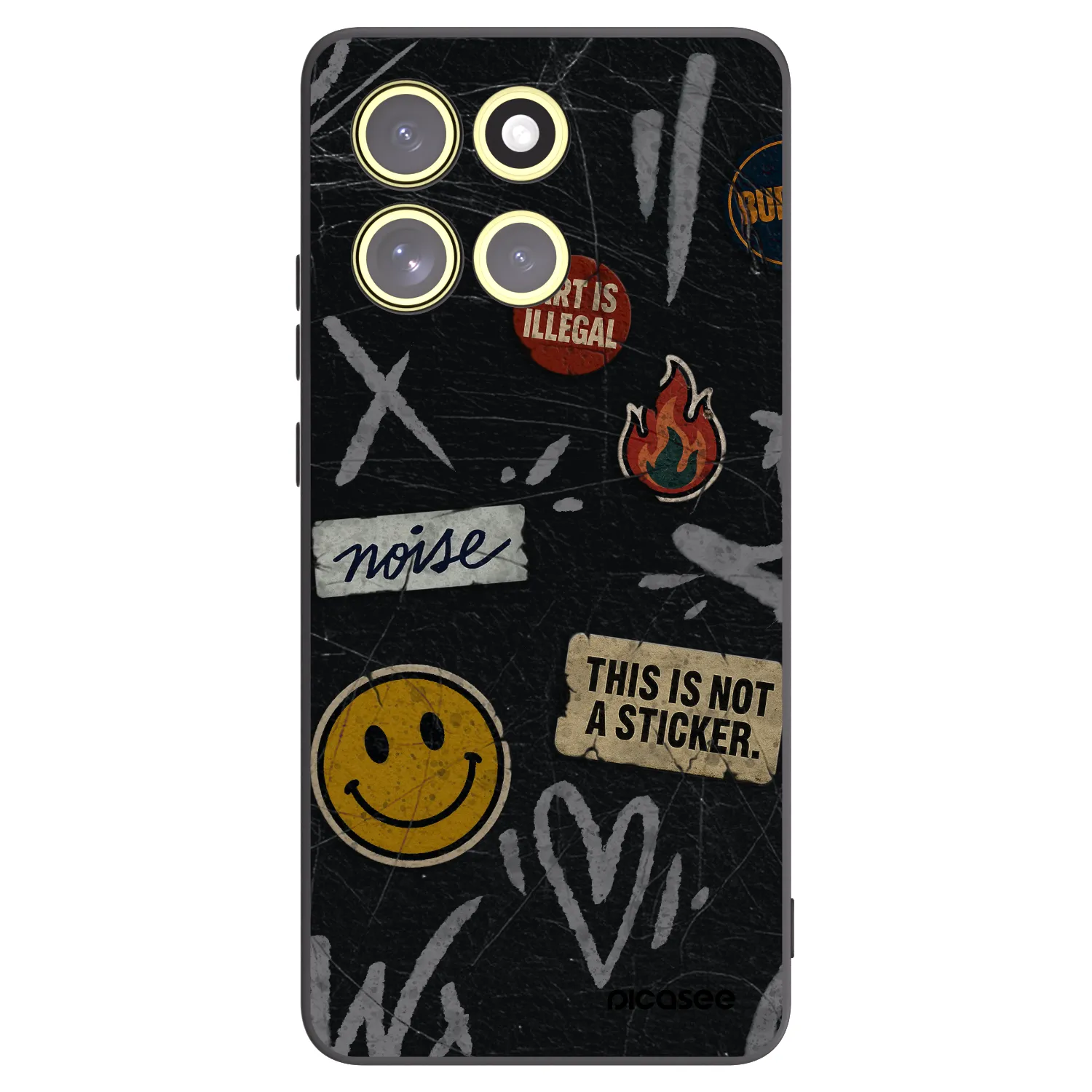 Picasee silikonski črni ovitek za Motorola Moto G86 Power 5G - STICKERS x TAGS