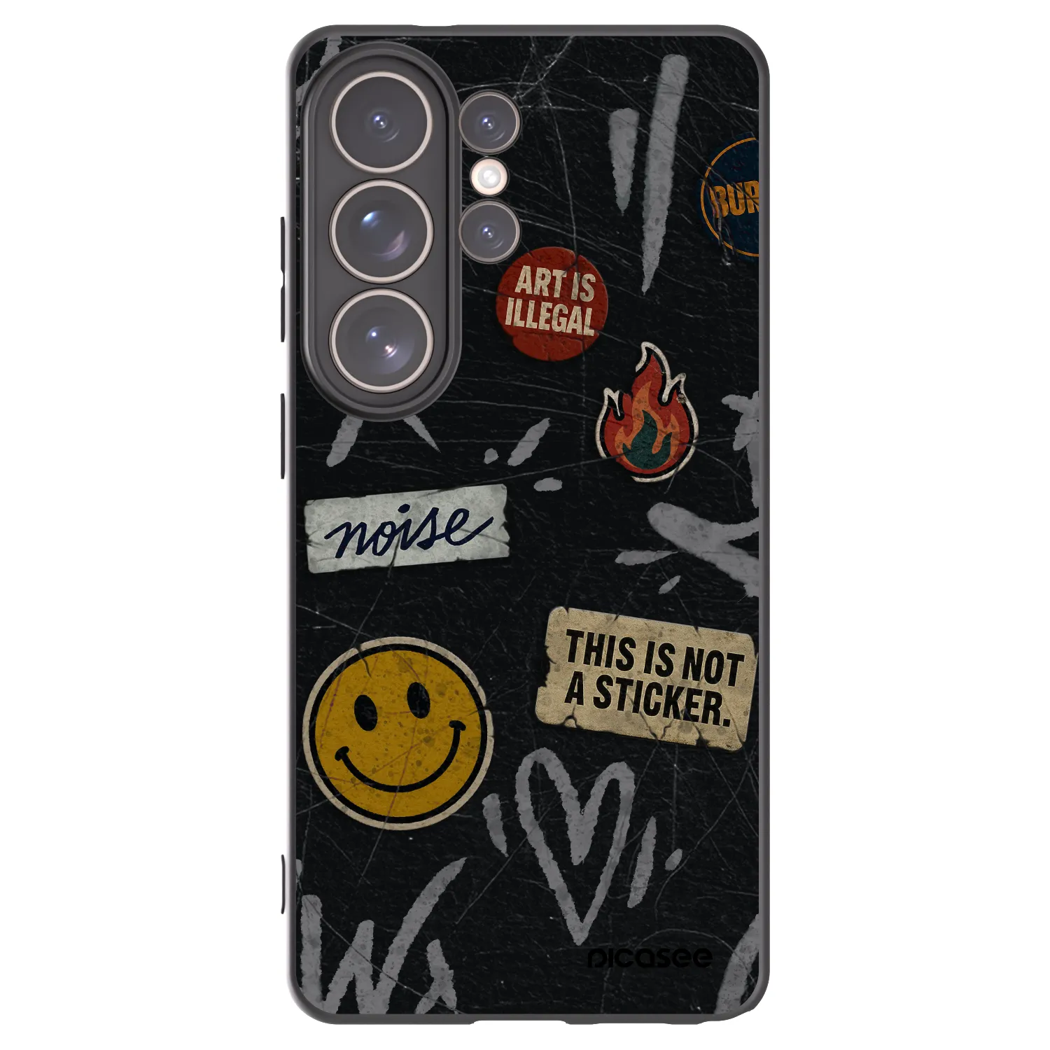 Picasee silikonski črni ovitek za Samsung Galaxy S26 Ultra - STICKERS x TAGS