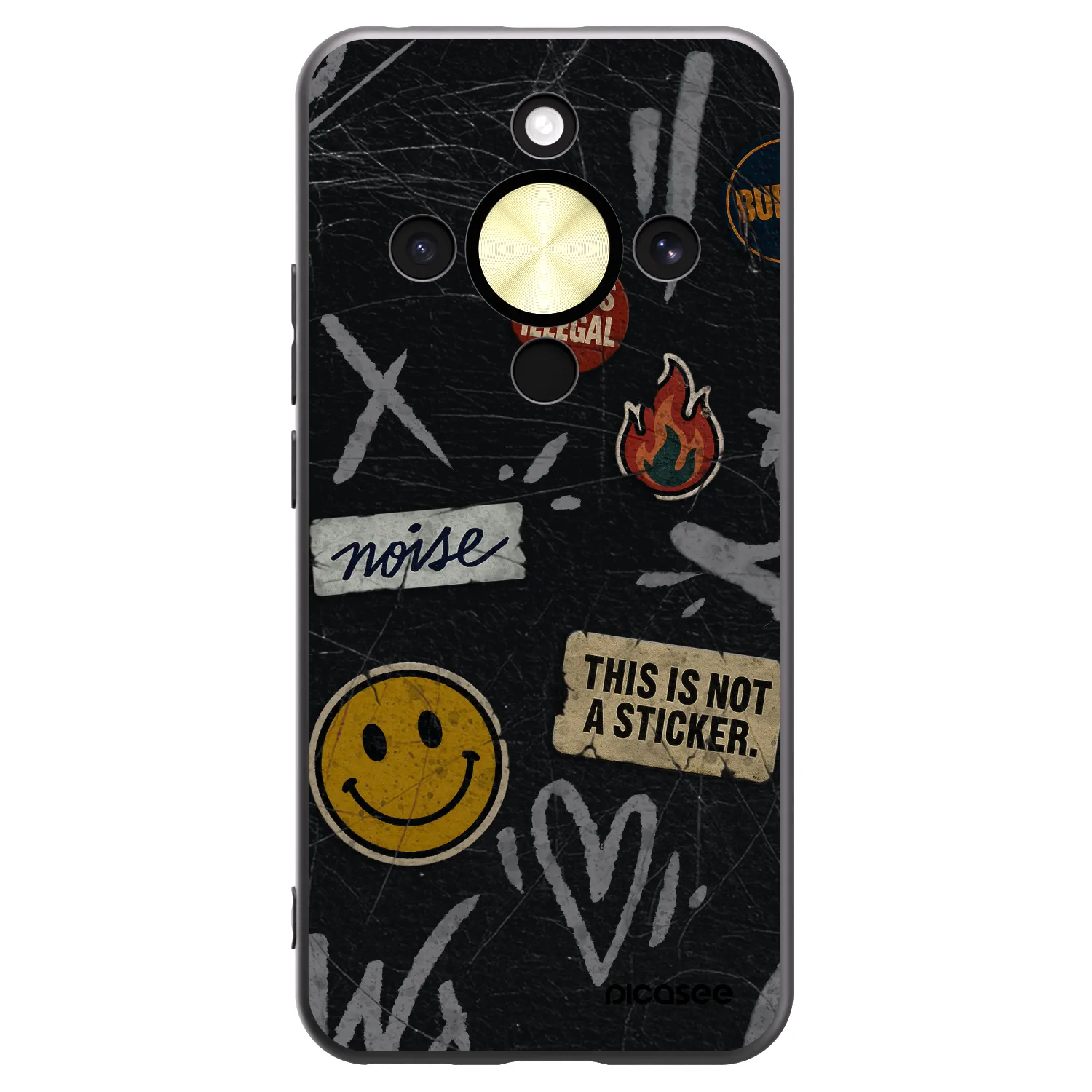 Picasee silikonski črni ovitek za Honor Magic8 Lite 5G - STICKERS x TAGS