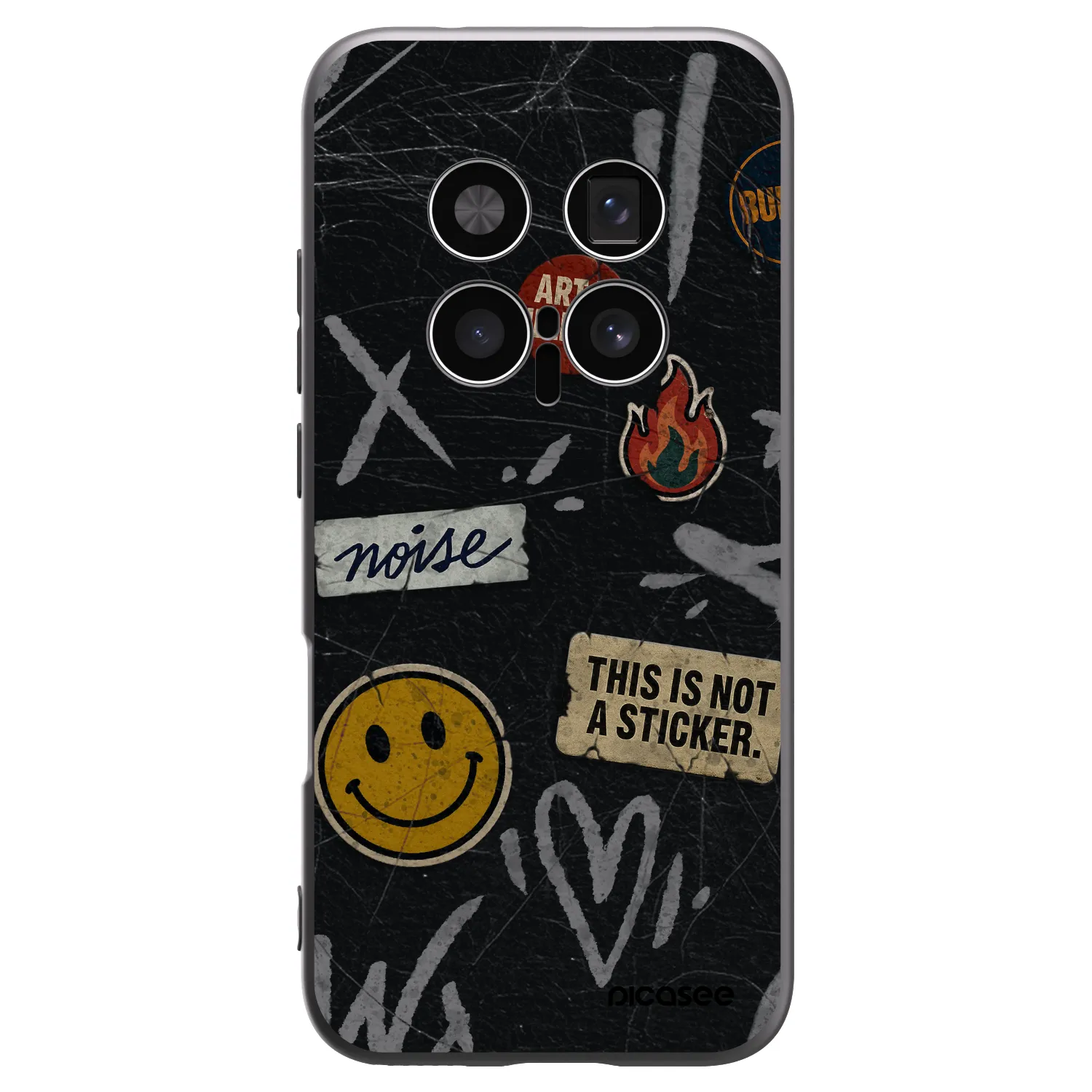 Picasee silikonski črni ovitek za Honor Magic8 Pro 5G - STICKERS x TAGS
