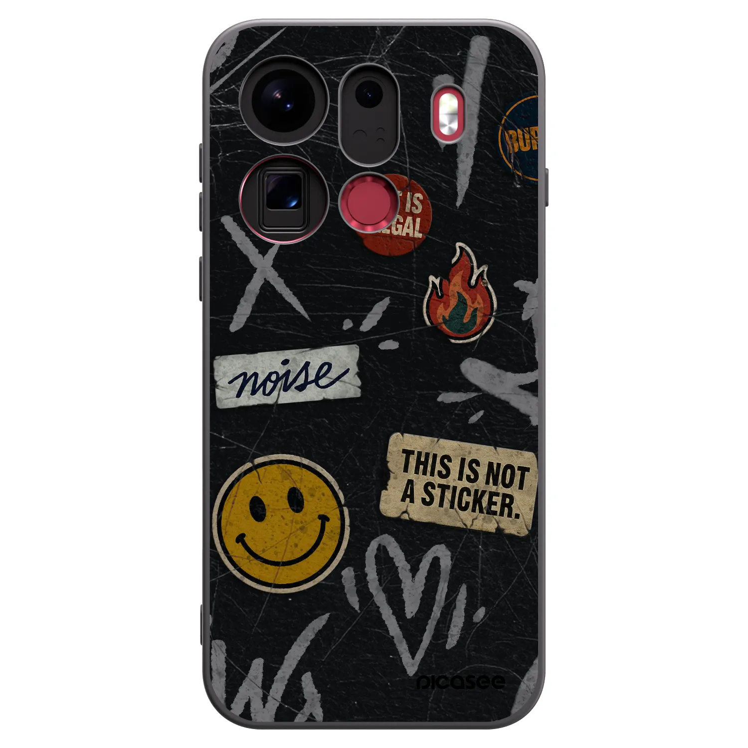 Picasee silikonski črni ovitek za OPPO Find X9 Pro - STICKERS x TAGS