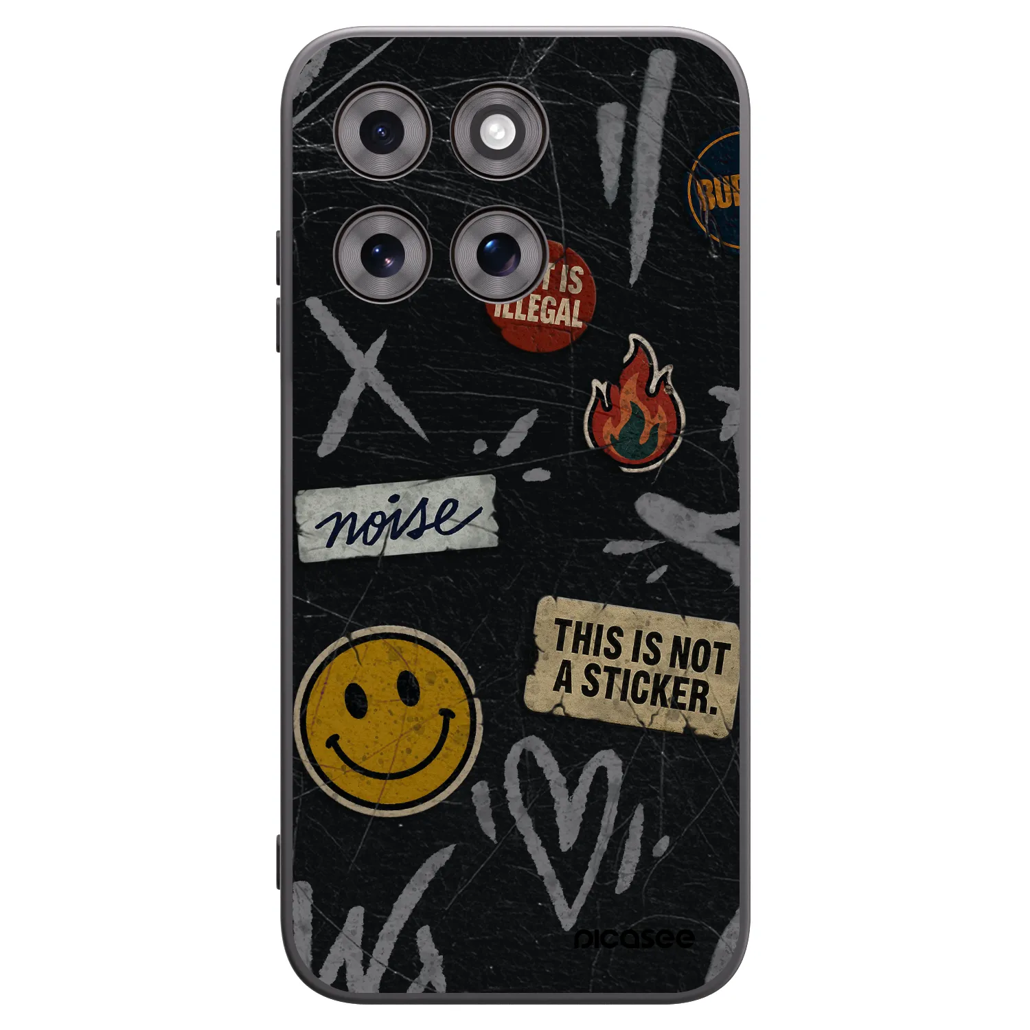 Picasee silikonski črni ovitek za Motorola Moto G77 - STICKERS x TAGS