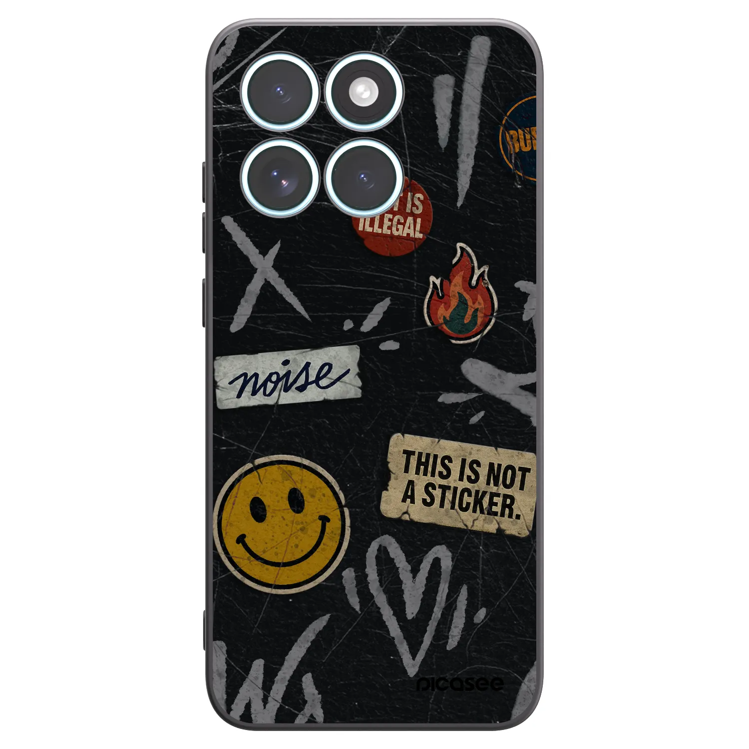 Picasee silikonski črni ovitek za Motorola Edge 70 Fusion - STICKERS x TAGS