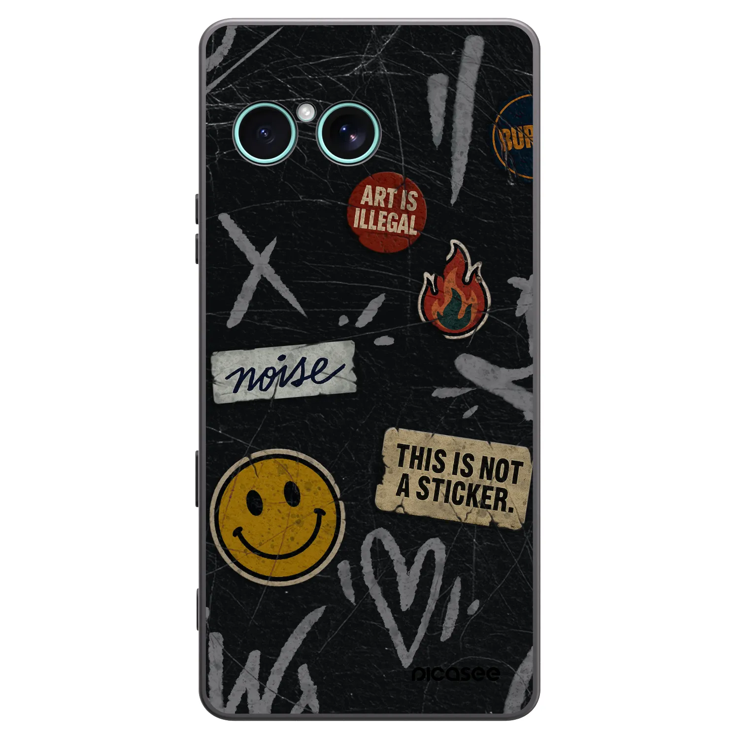 Picasee silikonski črni ovitek za Sony Xperia 10 VII - STICKERS x TAGS