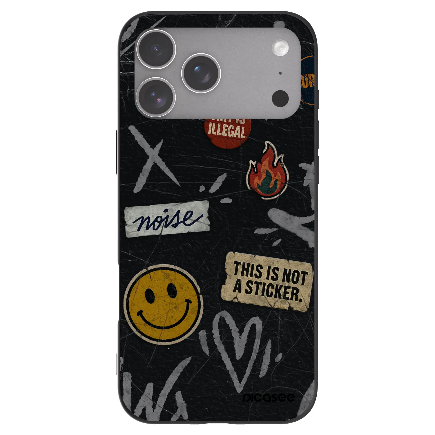 Picasee silikonski črni ovitek za Apple iPhone 18 Pro Max - STICKERS x TAGS