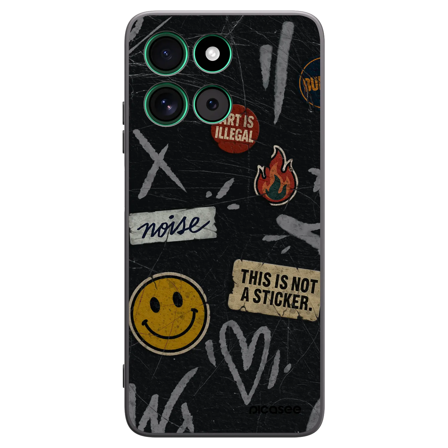 Picasee silikonski črni ovitek za Motorola Moto G57 Power - STICKERS x TAGS