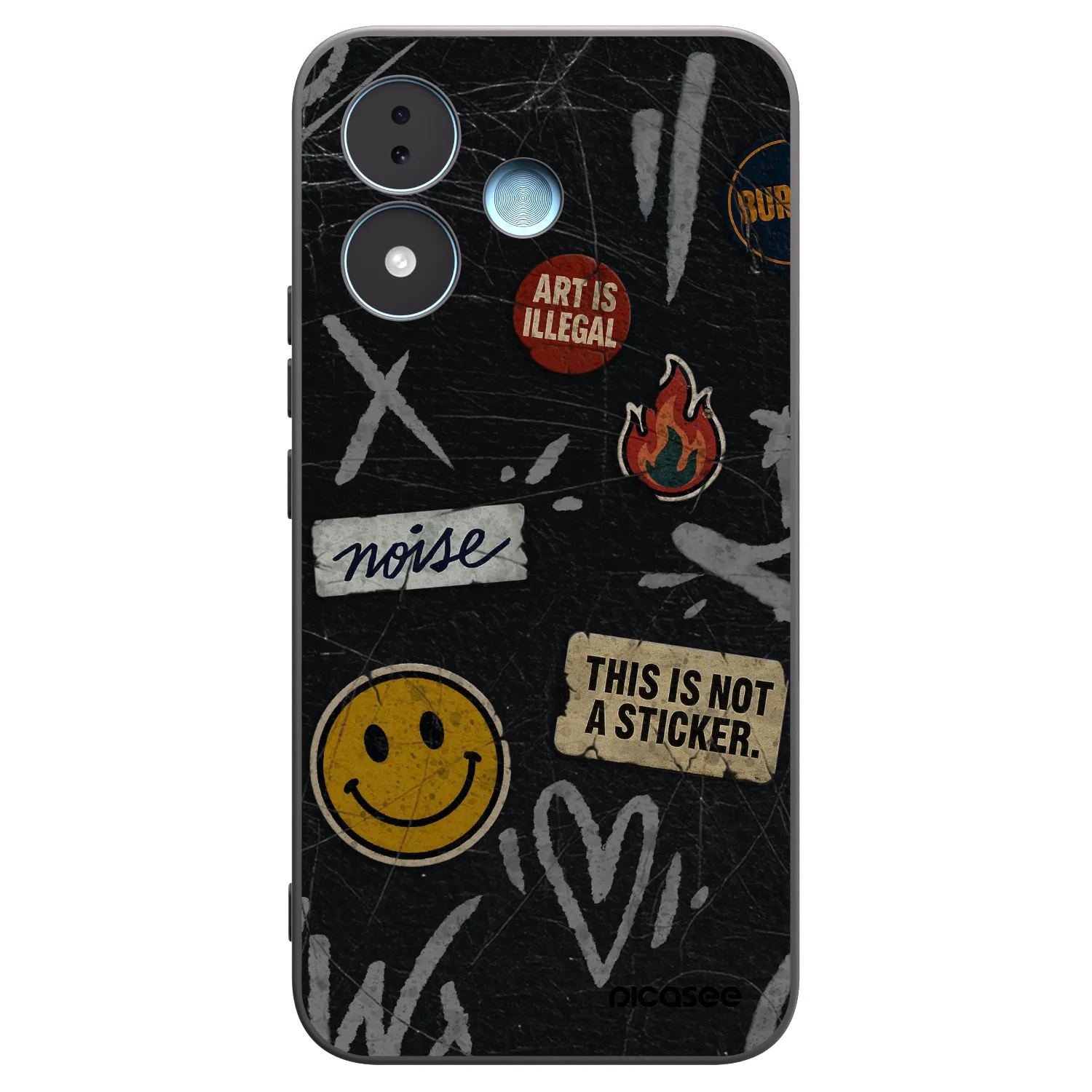Picasee silikonski črni ovitek za Xiaomi Redmi Note 17 5G - STICKERS x TAGS